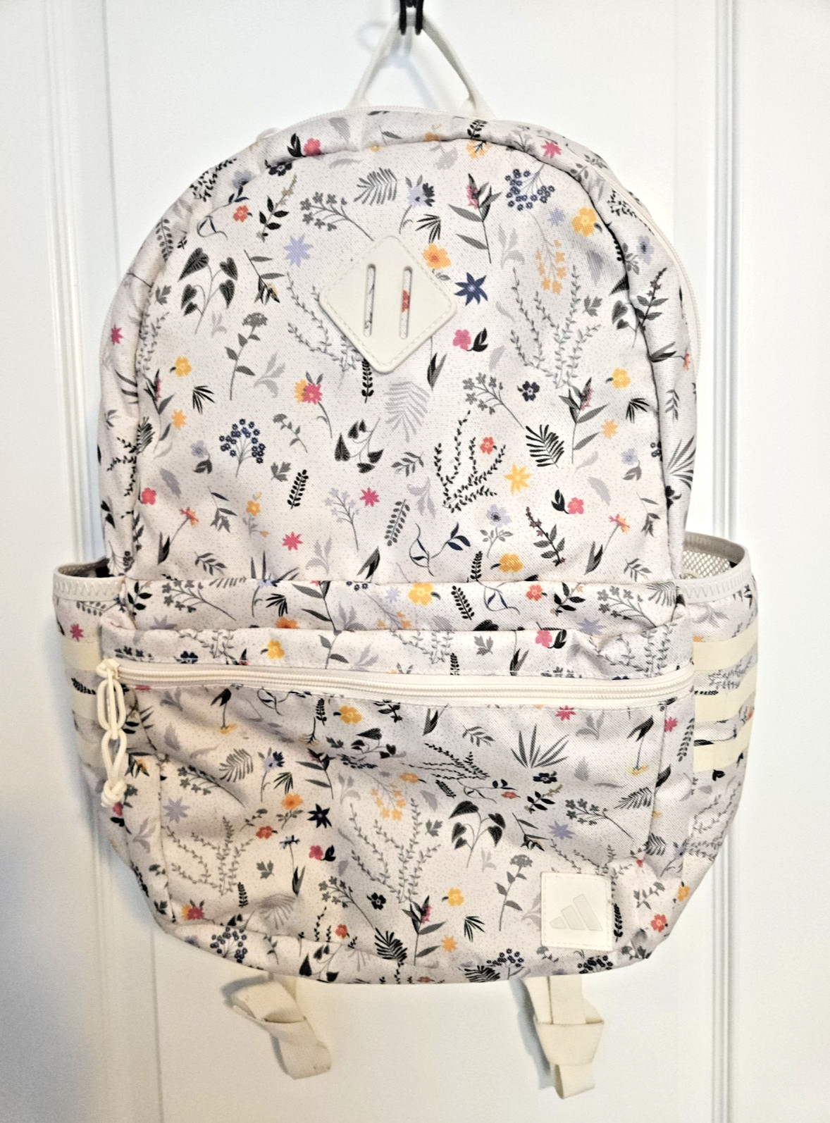 Adidas Classic 3S 5 Backpack Meadow Floral/Wonder White School Gym Travel