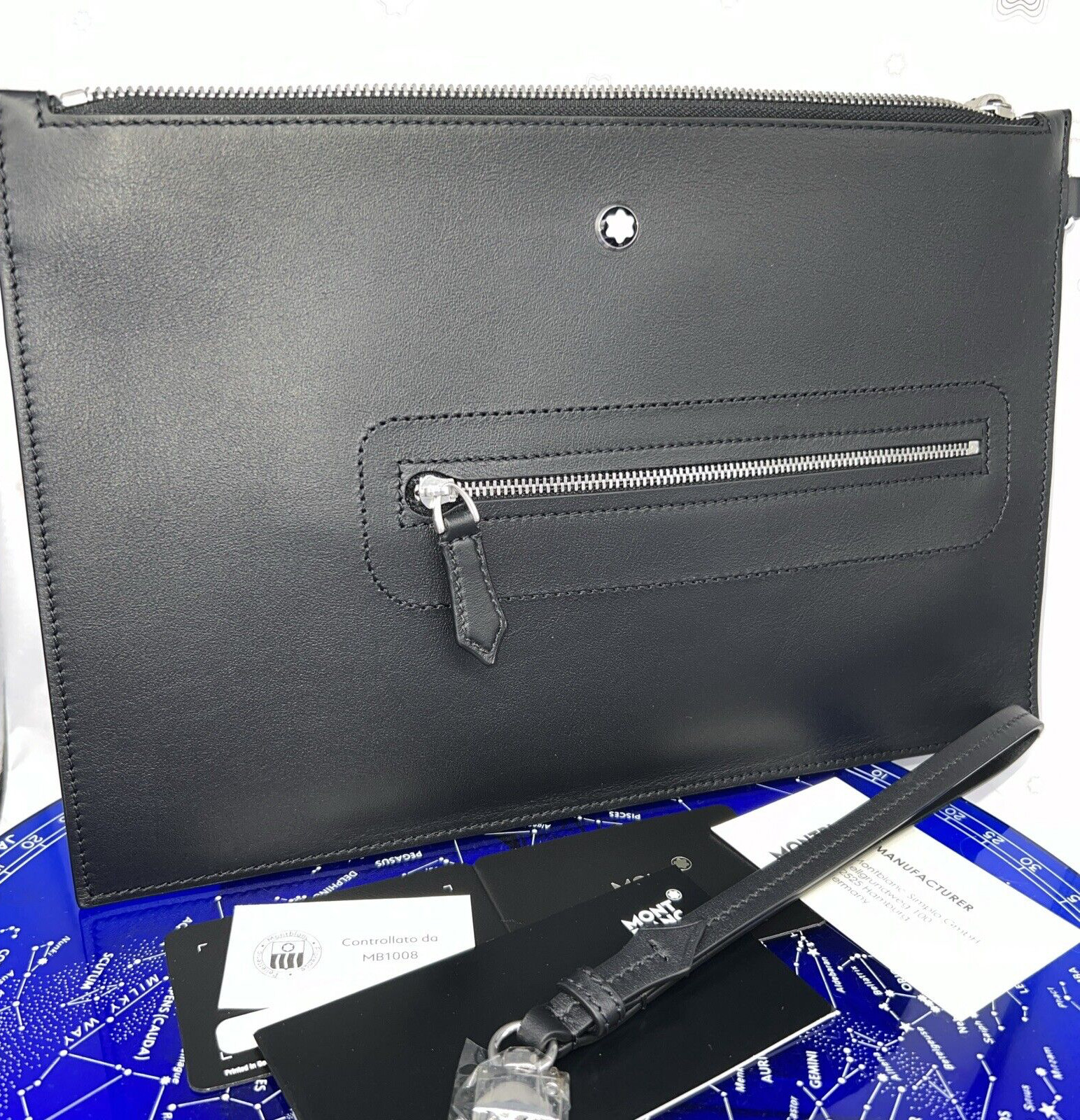 $725 MSRP – Montblanc Meisterstuck Black Leather Selection Soft Pouch 129698