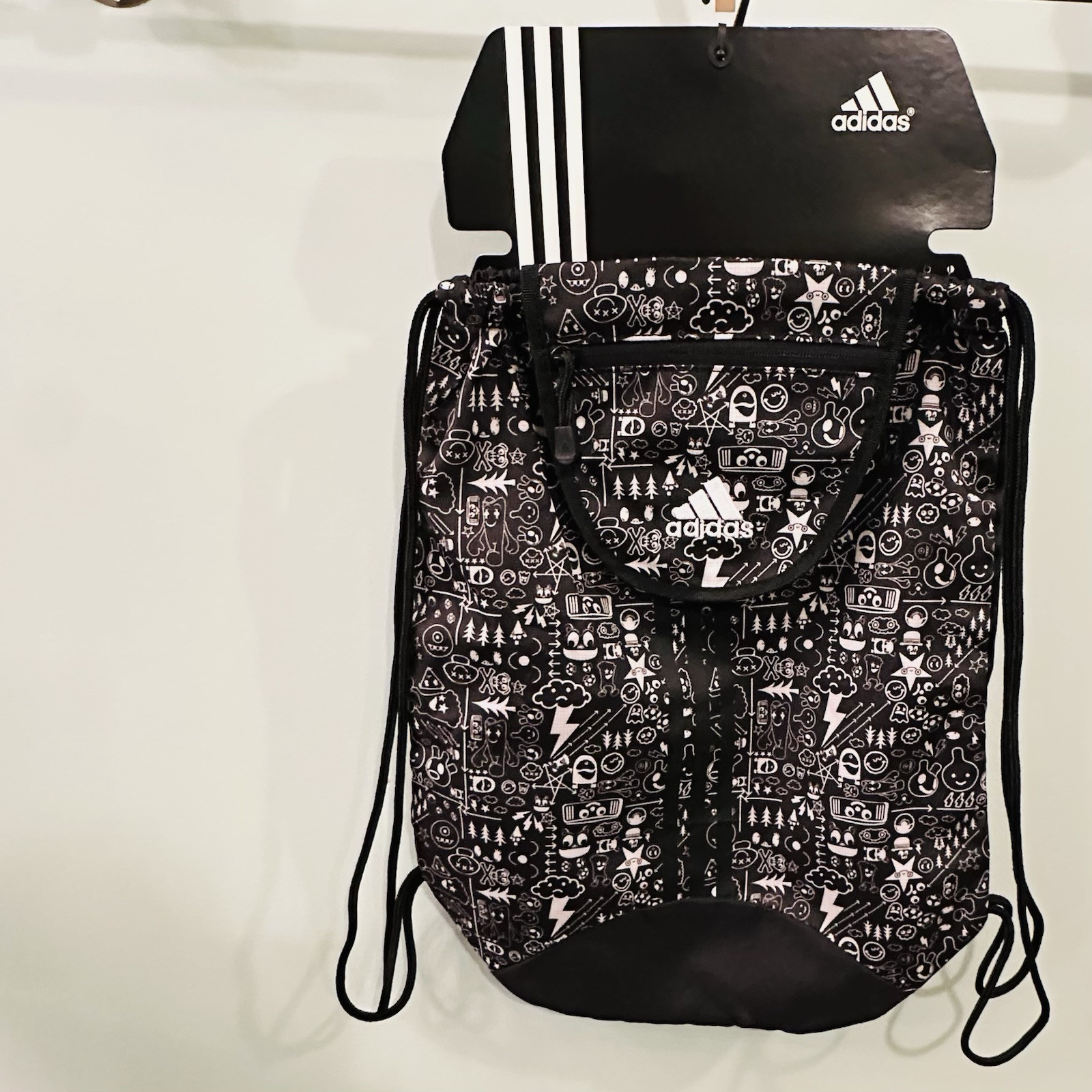 Adidas Fremont Mini Character Sackpack Sling Backpack Sport Drawstring Black NWT