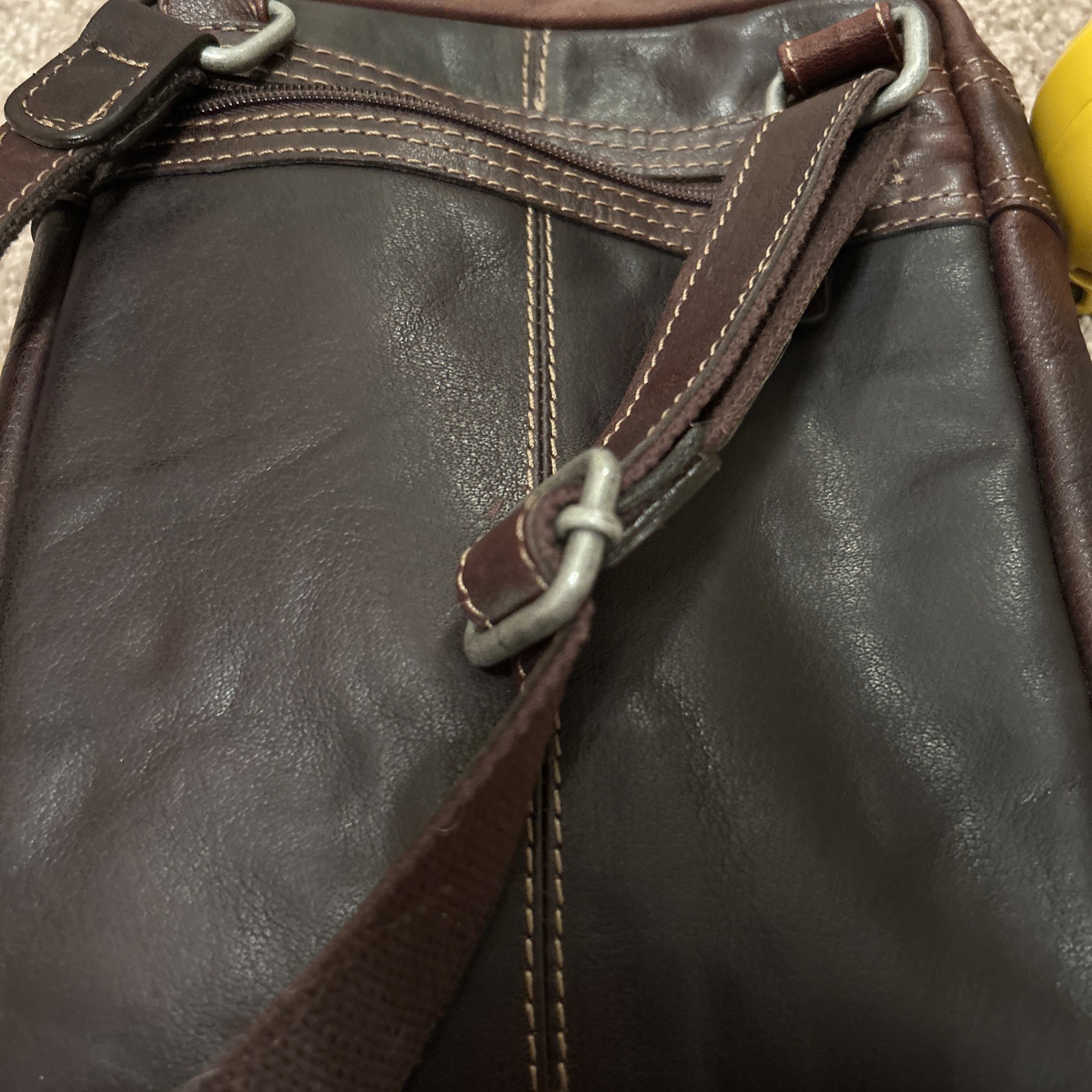 Leather Artisan Heavy Leather Messenger Bag Crossbody 10in X9 In . Never Used