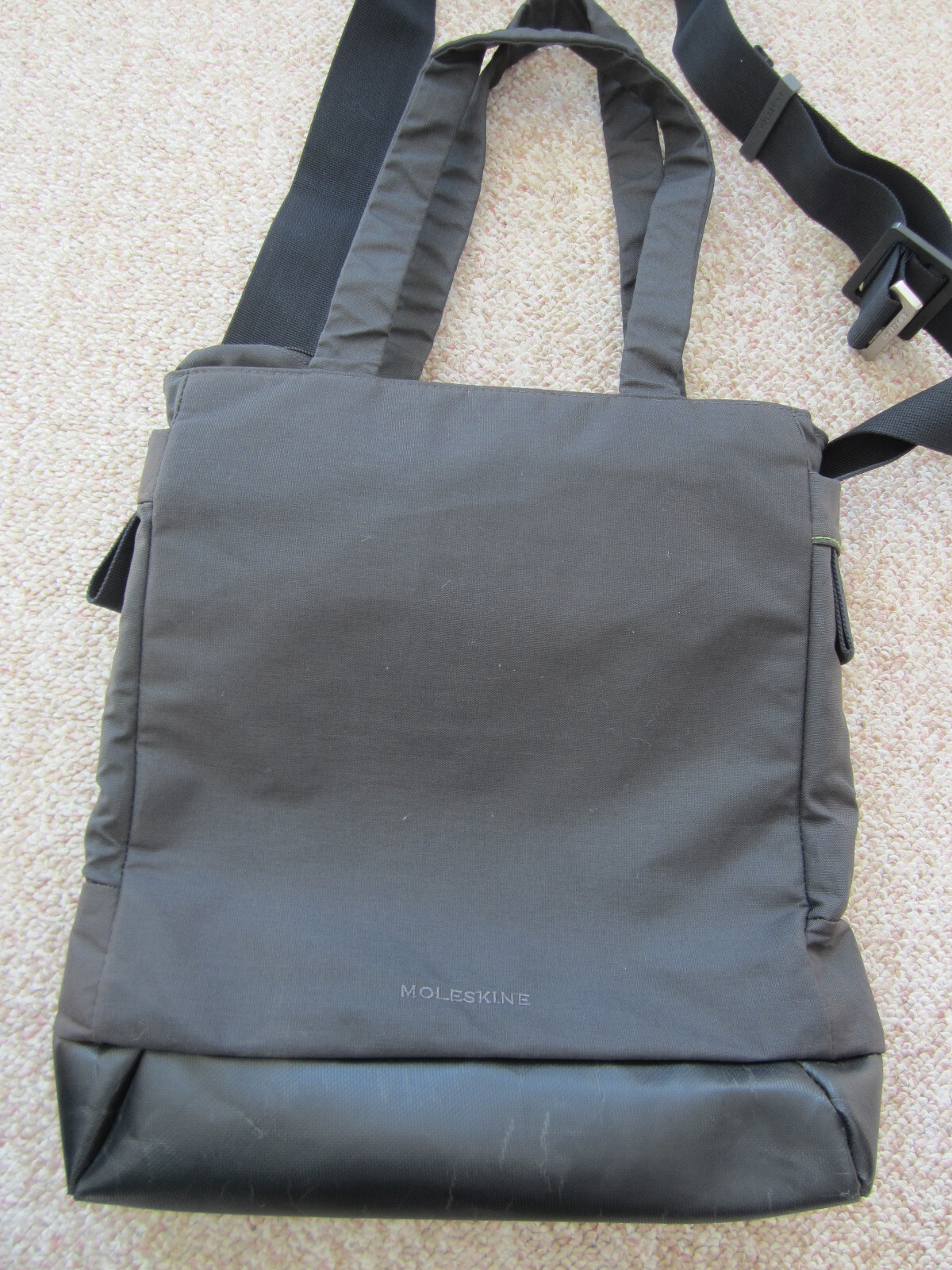 Moleskine Sling shoulder Backpack Vegan Leather Black Laptop Brief Case