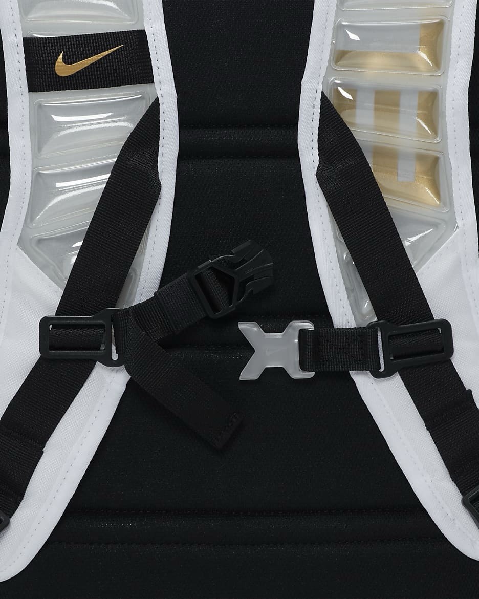 Nike Hoops Elite Backpack 32L ‘White/Black/Metallic Gold’ NWT DX9786-100