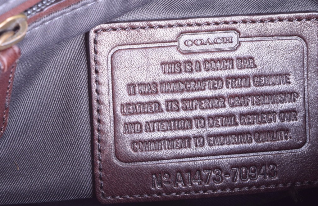 COACH Bleecker Map Bag 70942 Brown Leather Flap Men Crossbody EUC