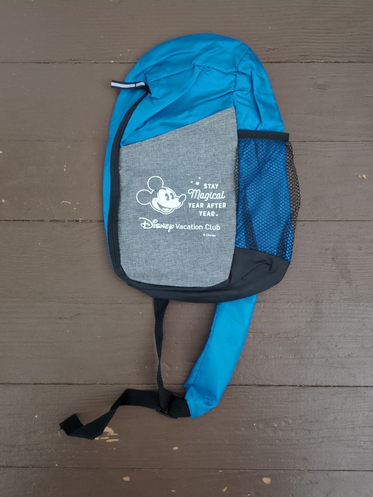 Disney Vacation Club Mickey Mouse Blue Grey Sling Backpack Stay Magical Bag