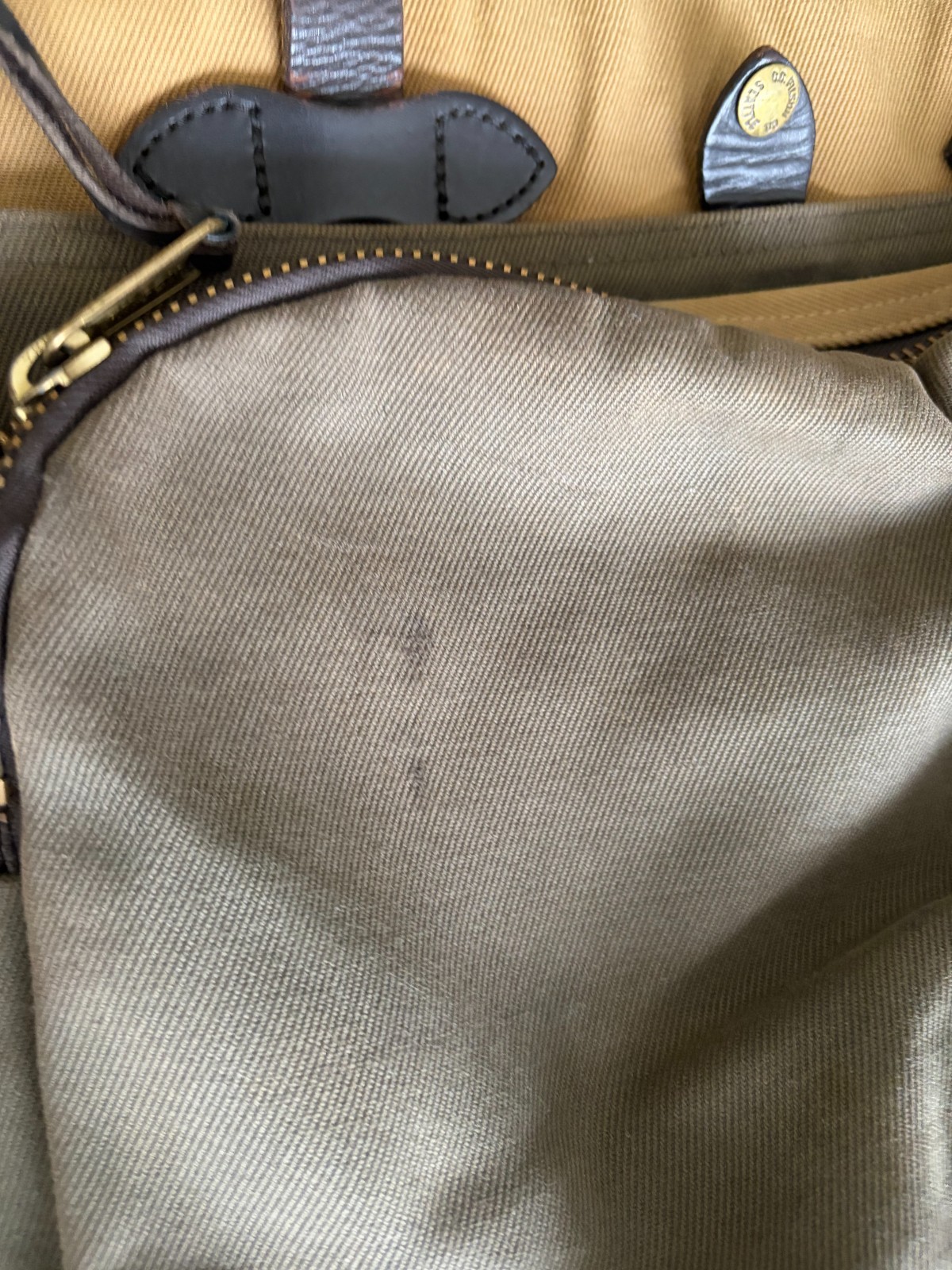 Filson Rugged Twill Original Briefcase Bag with Leather Strap Olive Green