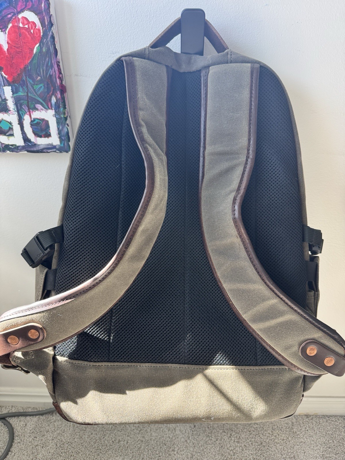 Loyal Stricklin Olive Green Waxed Canvas Backpack – Custom