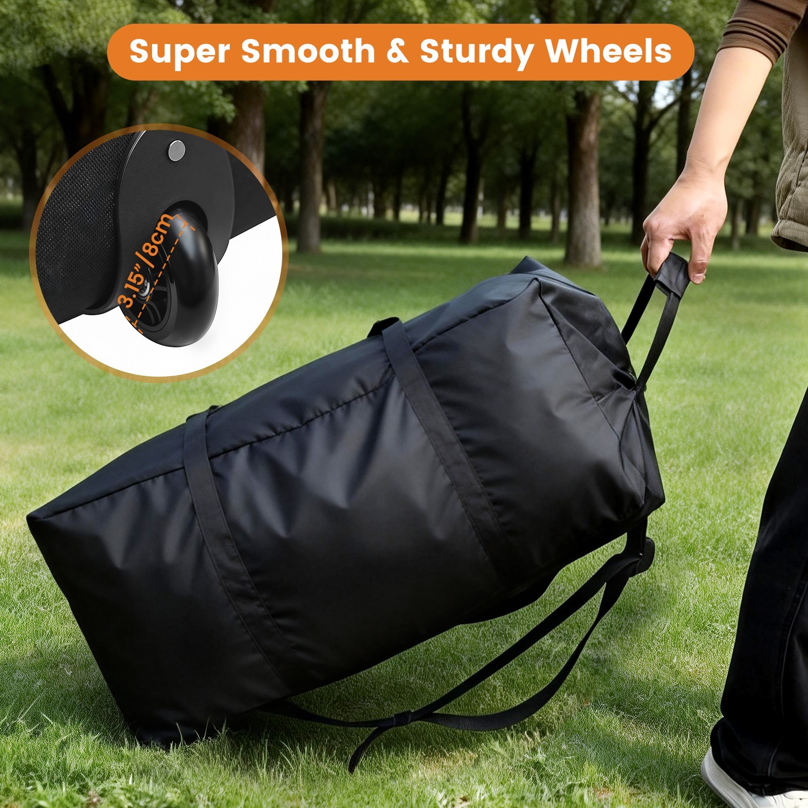 2 Pack Large Duffle Bag with Wheels, 92L Lightweight Foldable Travel Duffle Bag