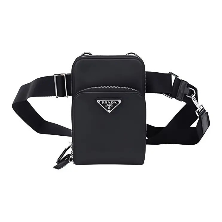 PRADA Single Shoulder Leather Crossbody Waist Bag Men’s 4.5×1.8×7.1 in