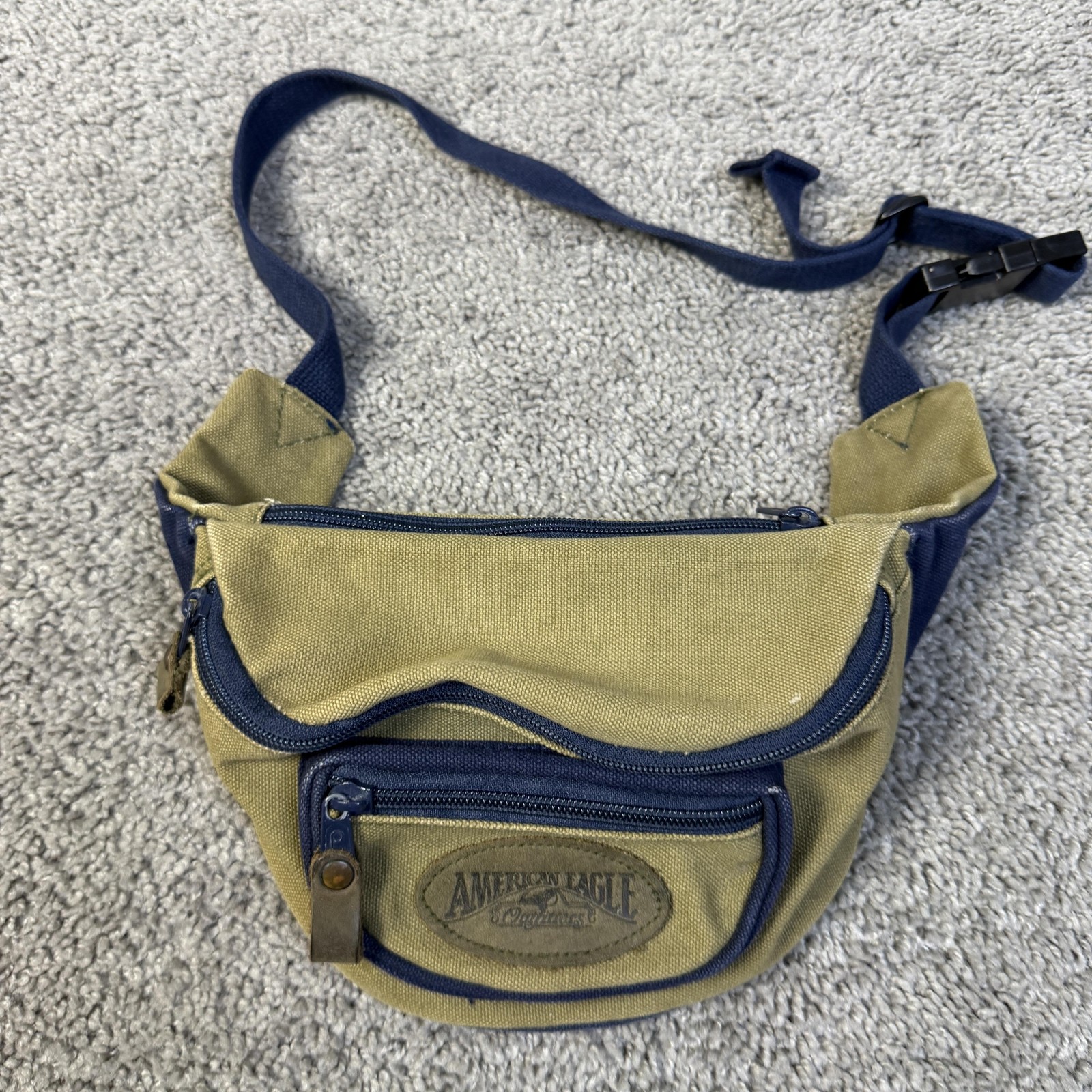 American Eagle Outfitters Belt Bag Mens One Size Brown Canvas Fanny Pack Pockets