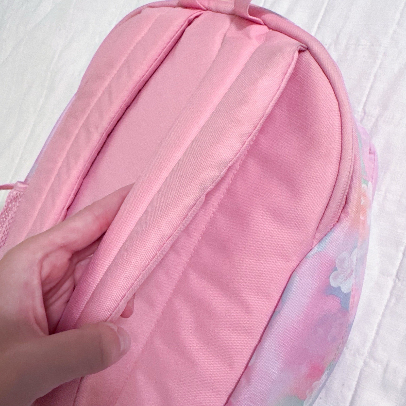 JanSport Big Student Backpack Neon Daisy Floral Print Pink