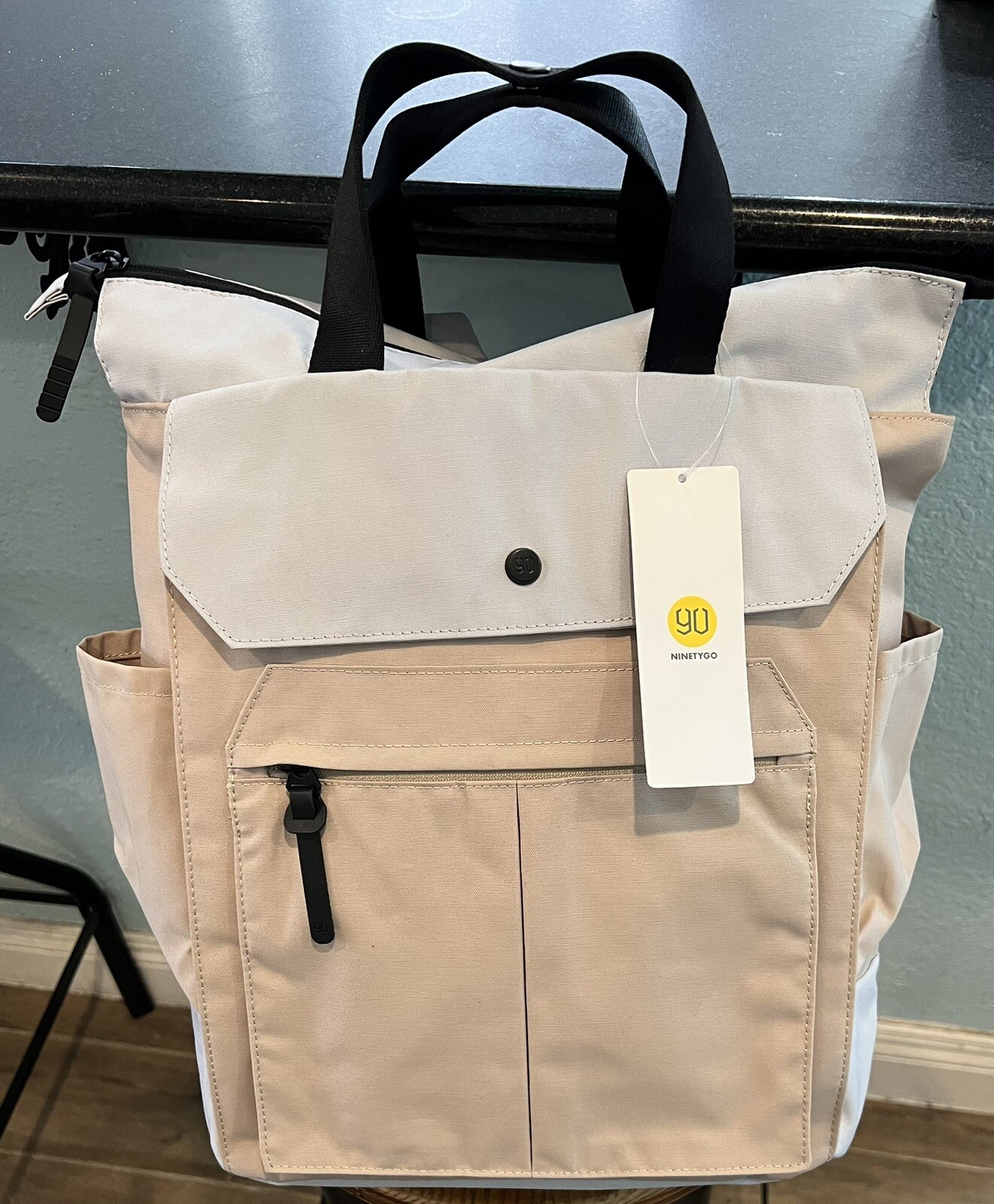 NINETYGO 15.6 Laptop Backpack. BRAND NEW – WITH TAGS Beige & Gray