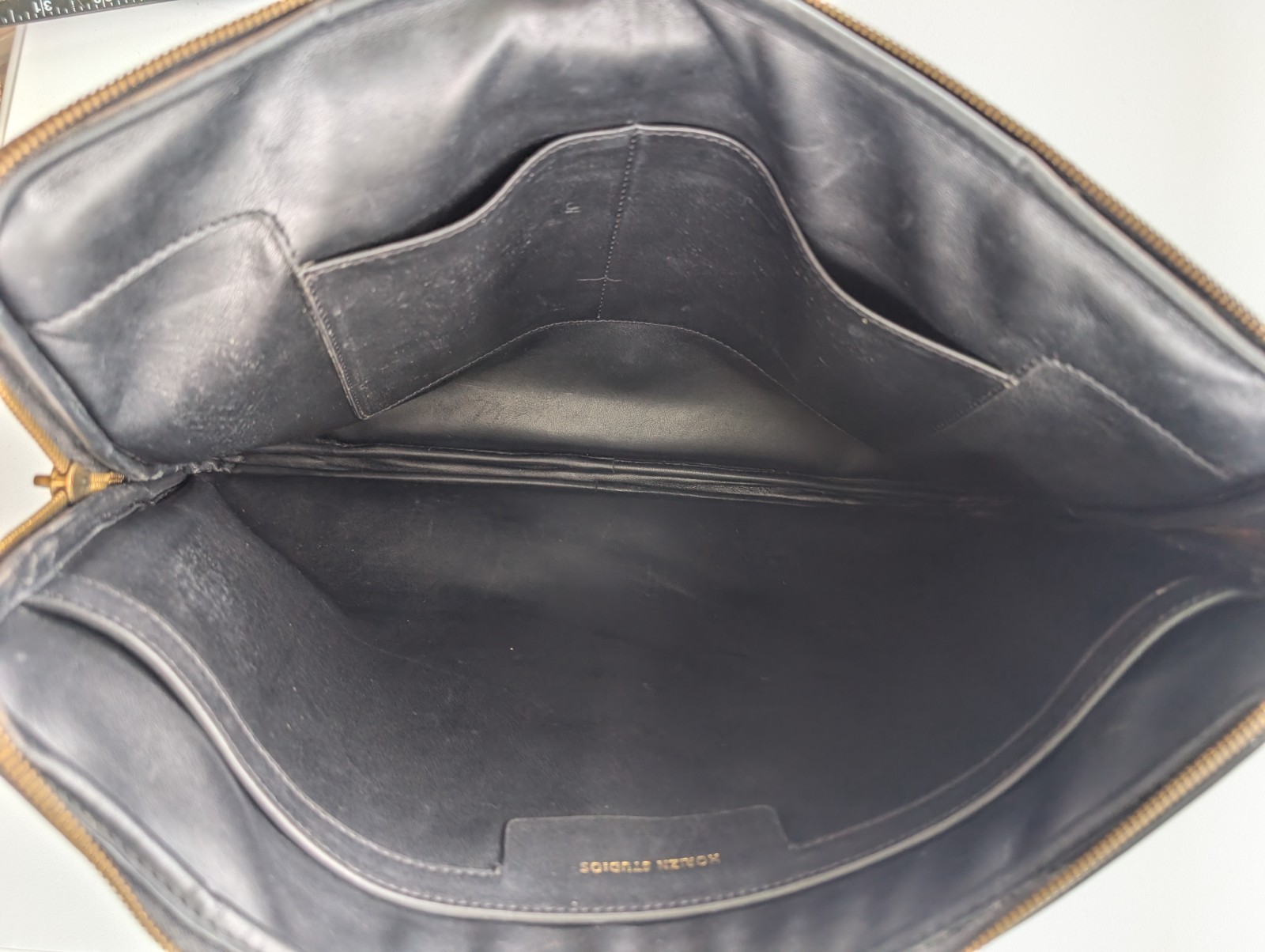 Horizn Studios Black Leather Laptop Sleeve Zip Portfolio Case 15″ Document Holde