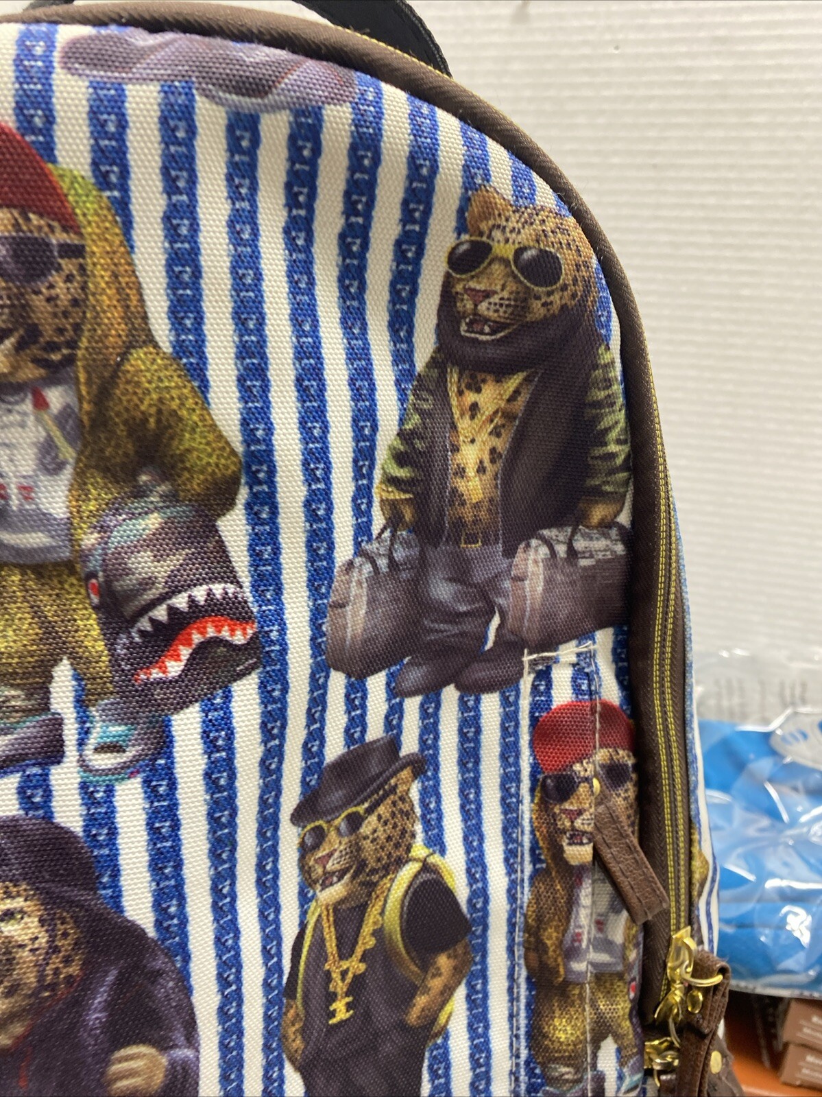 SPRAYGROUND Backpack Leopard Blud Stripe Synthetic leather