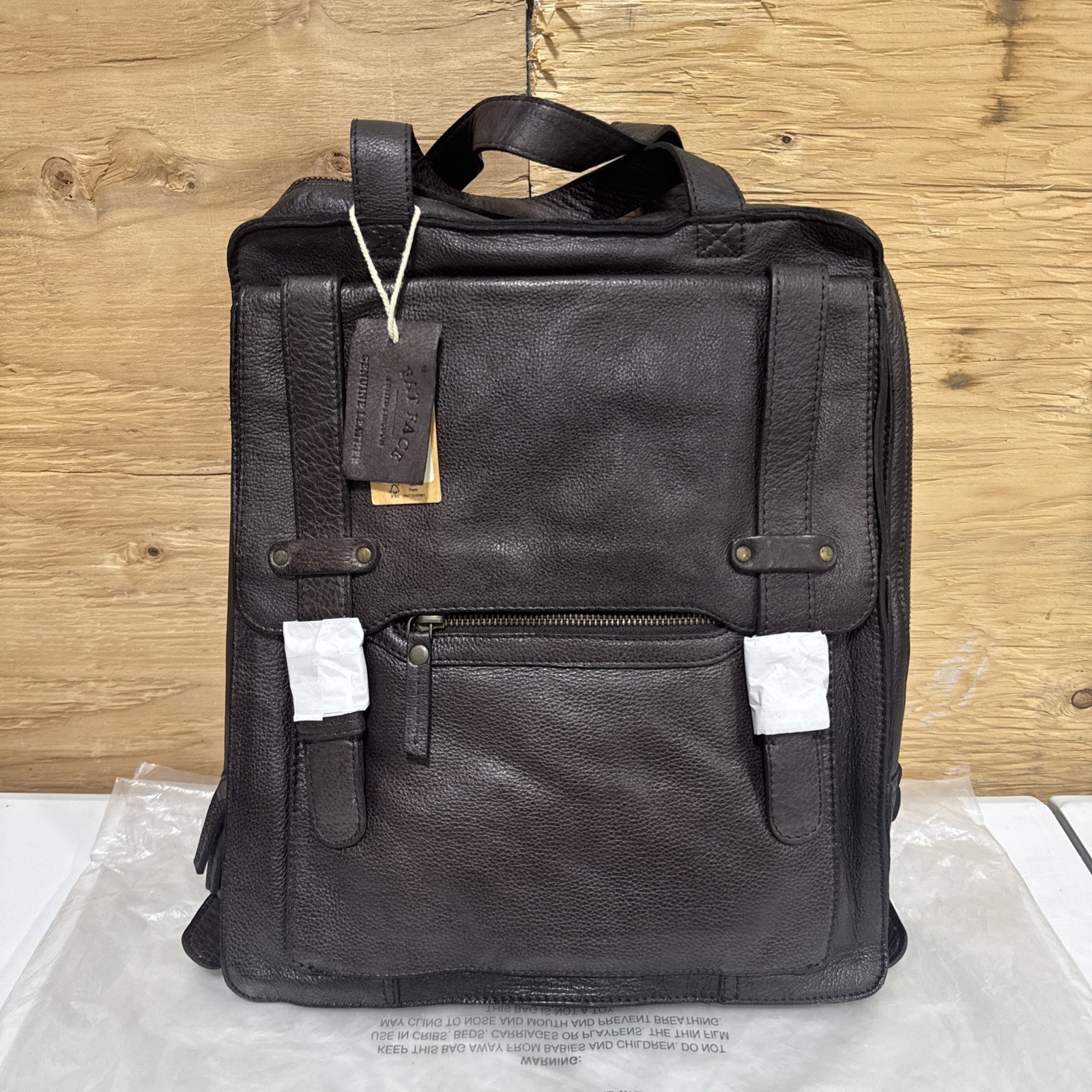 *NEW* Genuine Leather Men’s Backpack Fat Face Chocolate Brown / BF4