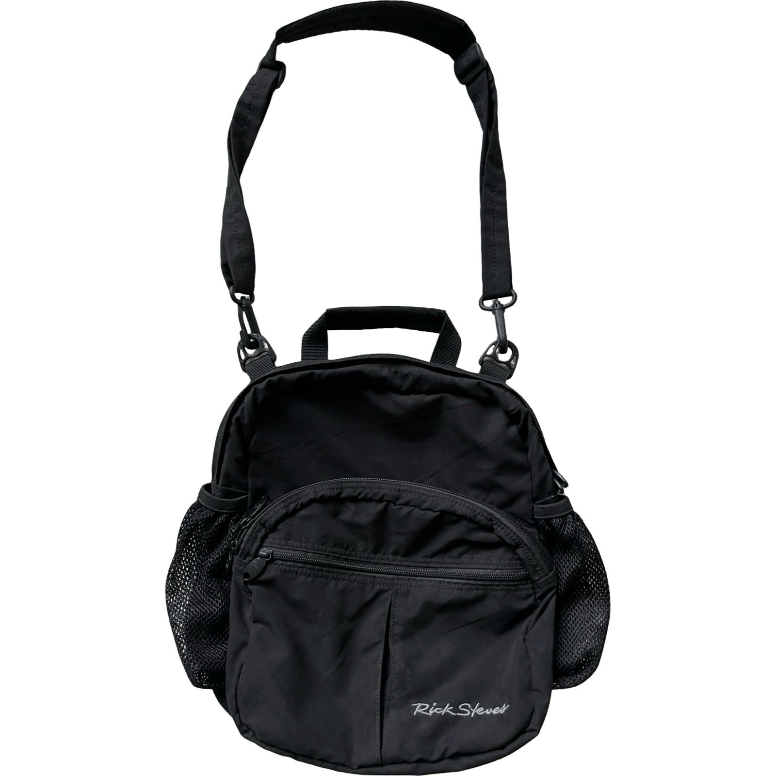 Rick Steves Europe Bag Black Travel Shoulder Crossbody 12×14”