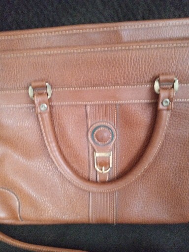 JACKSON EXPANDABLE BROWN LEATHER BRIEFCASE With Detachable Strap