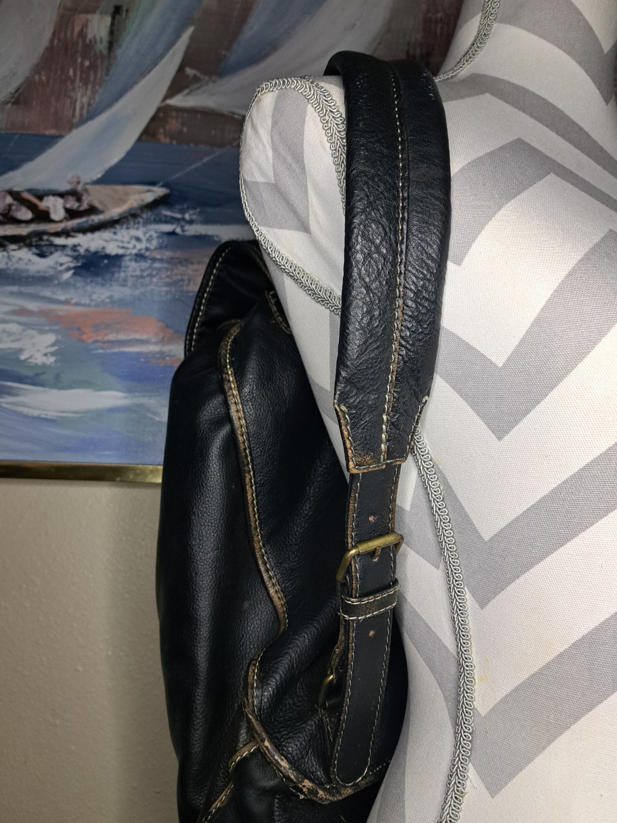 Wilson Leather Black Rivet Leather Backpack