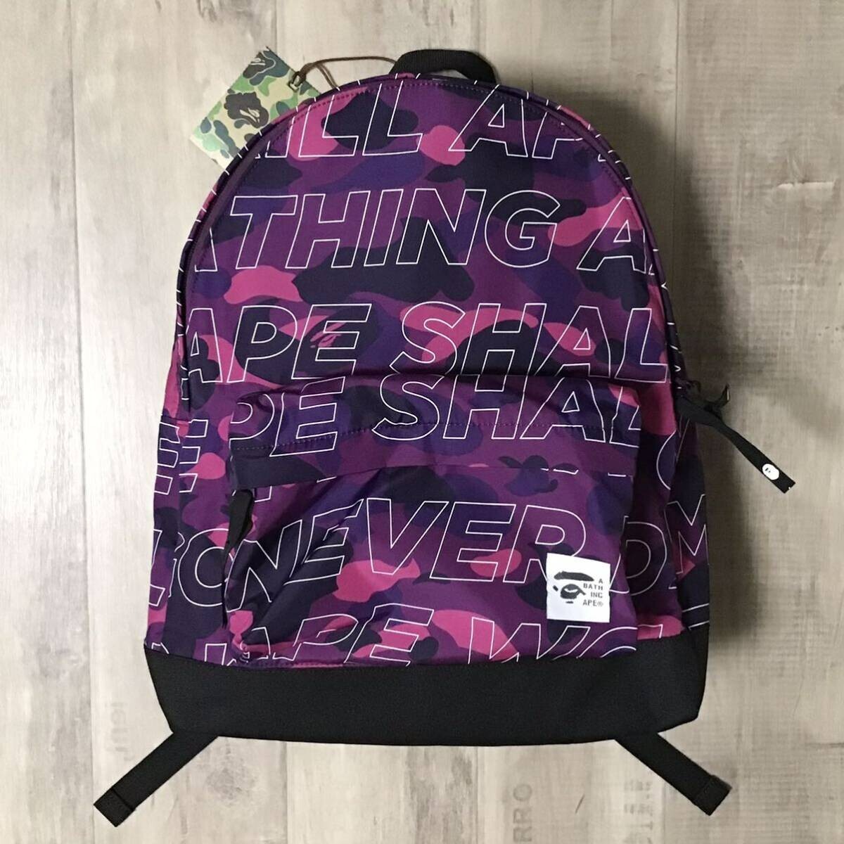 BAPE Backpack TEXT COLOR CAMO Purple A Bathing Ape