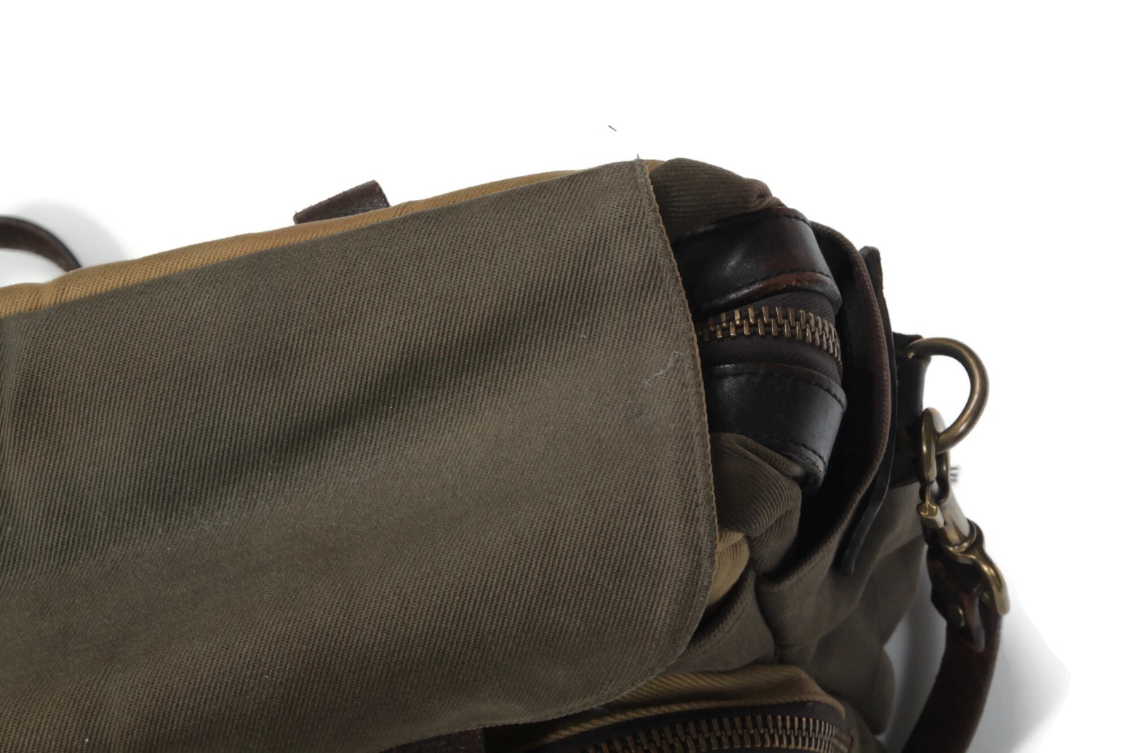 Filson Rugged Twill Original Briefcase Bag with Leather Strap Olive Green