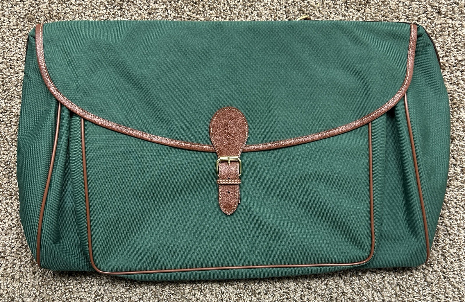 Polo Ralph Lauren Hunter Green Canvas Classic Traveler Overnight Bag W/Strap NWT