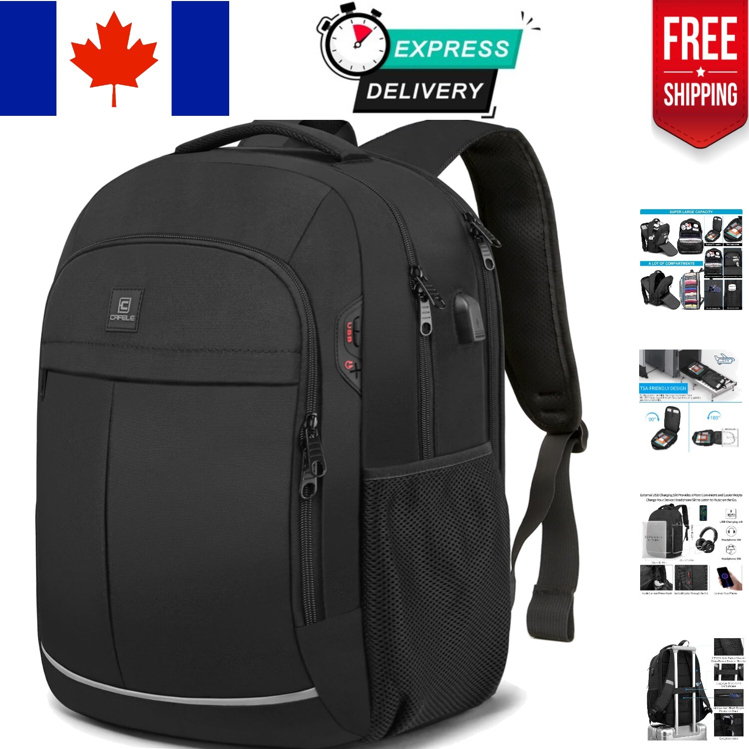 17.3-Inch Large Capacity Travel Backpack with Anti-Theft Design & USB Port