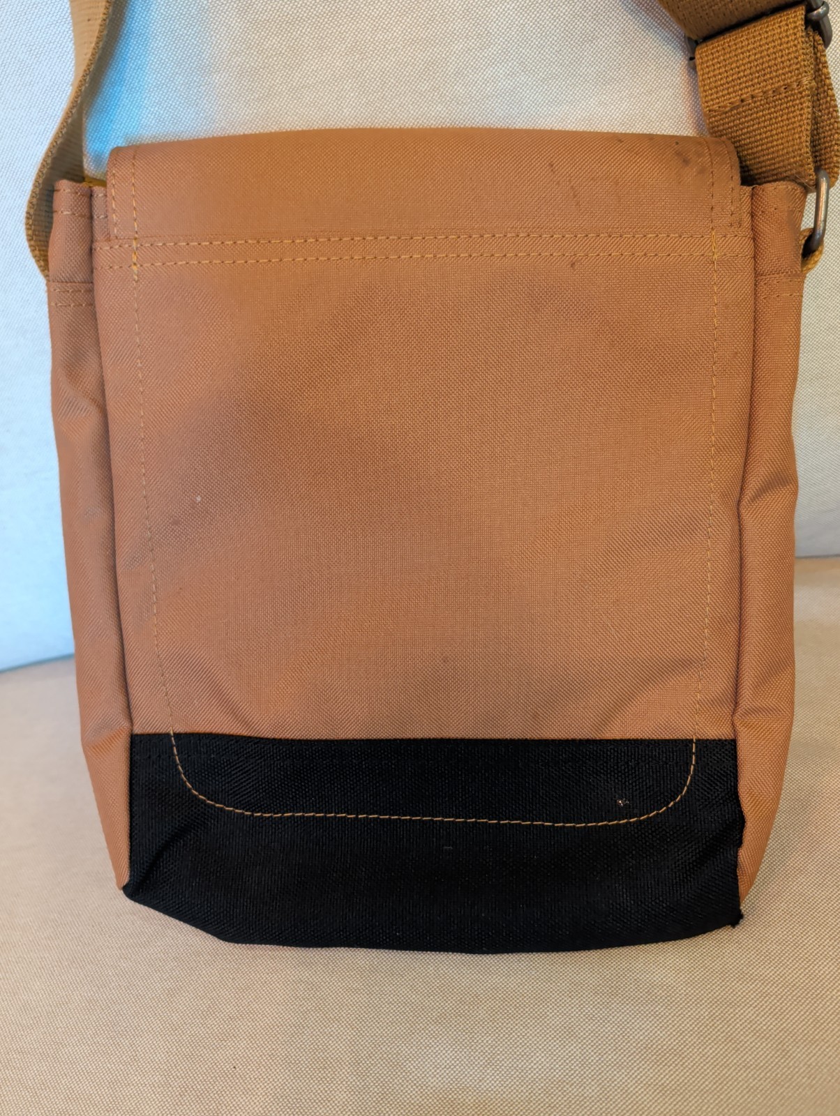 Carhartt Brown Black Button Closure Rain Defender Crossbody Bag Strap