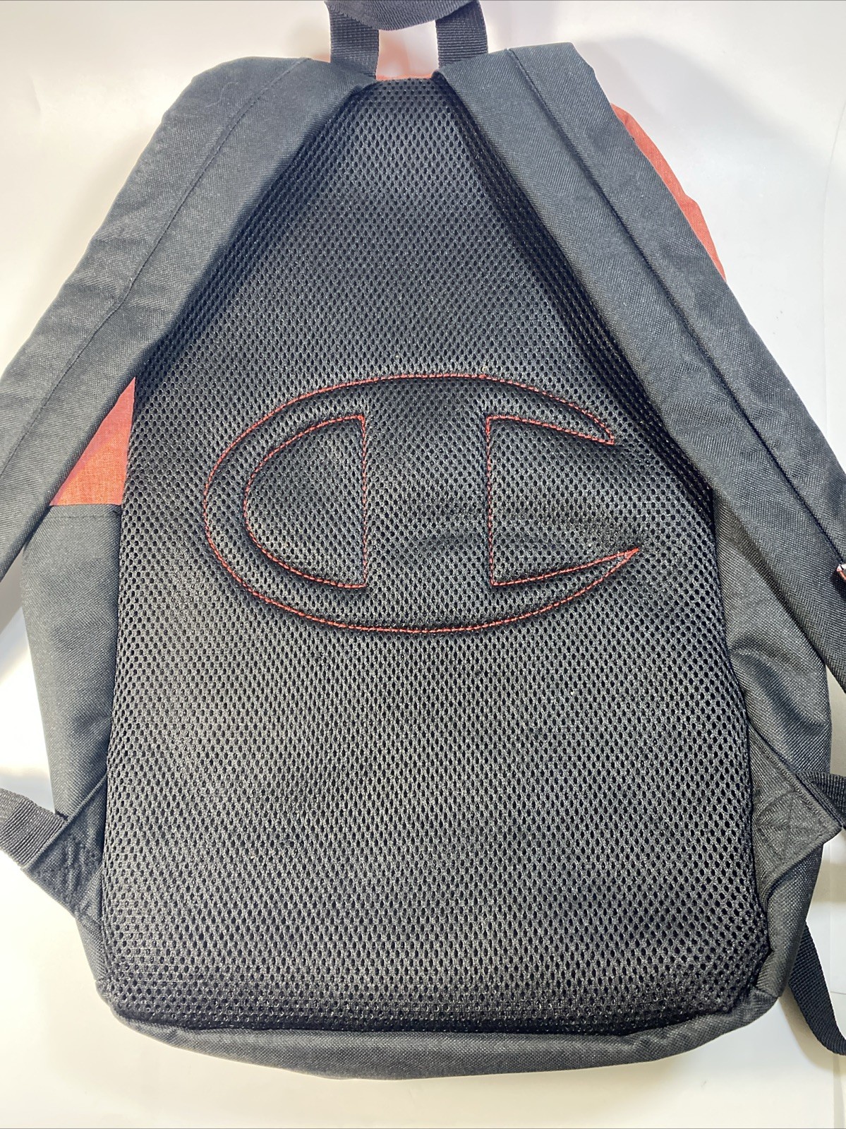 Champion Backpack School Classic Black Pink Canvas 2 Tone Book Gym Bag Pad VGC