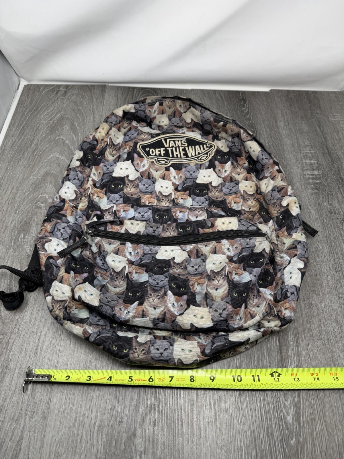 VANS Off the Wall Cat Backpack ASPCA All Over Cat Print Animal Lover Tabby Kitty