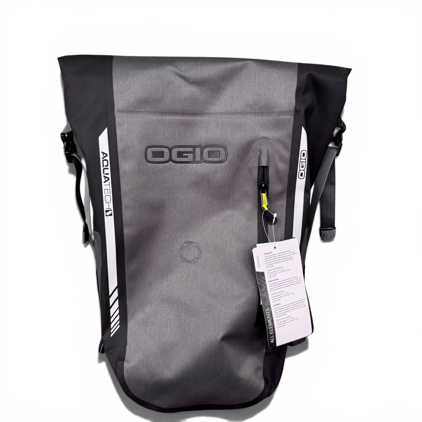OGIO All Elements Waterproof Roll Top Backpack 26L Laptop Bag NWT Gray