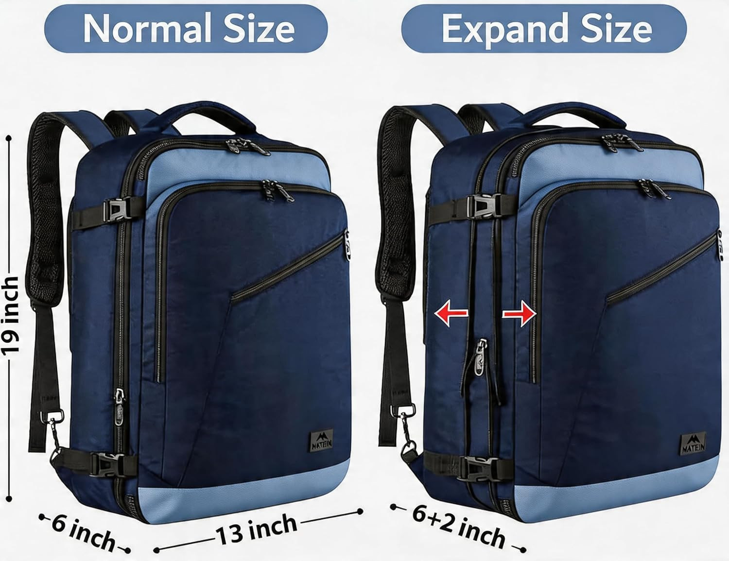 Expandable Travel Backpack for Airplanes, Large Capacity Carryon Backpack for Me