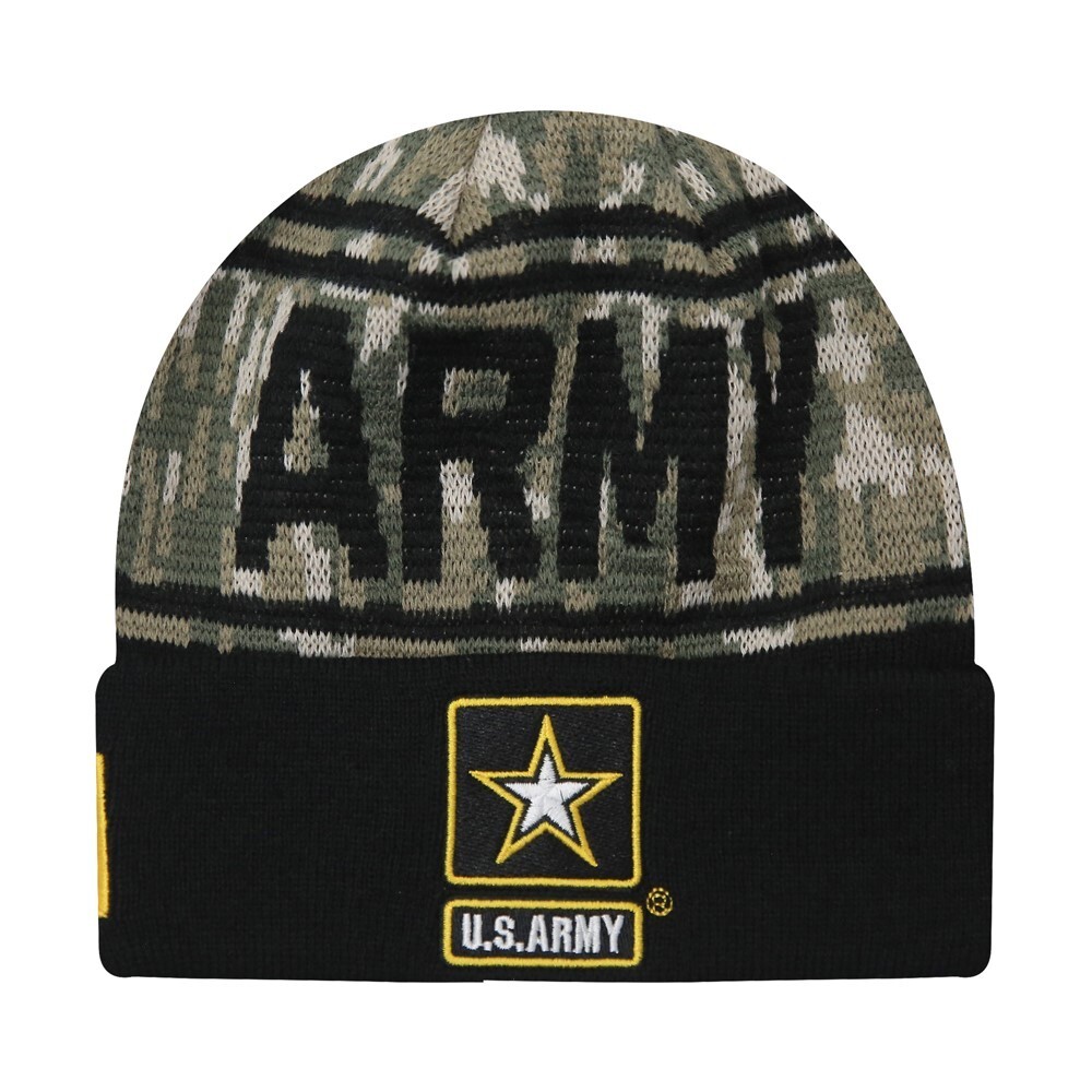Icon Sports U.S. Army Beanie Official Embroidered Flag Army – Army Camo Black