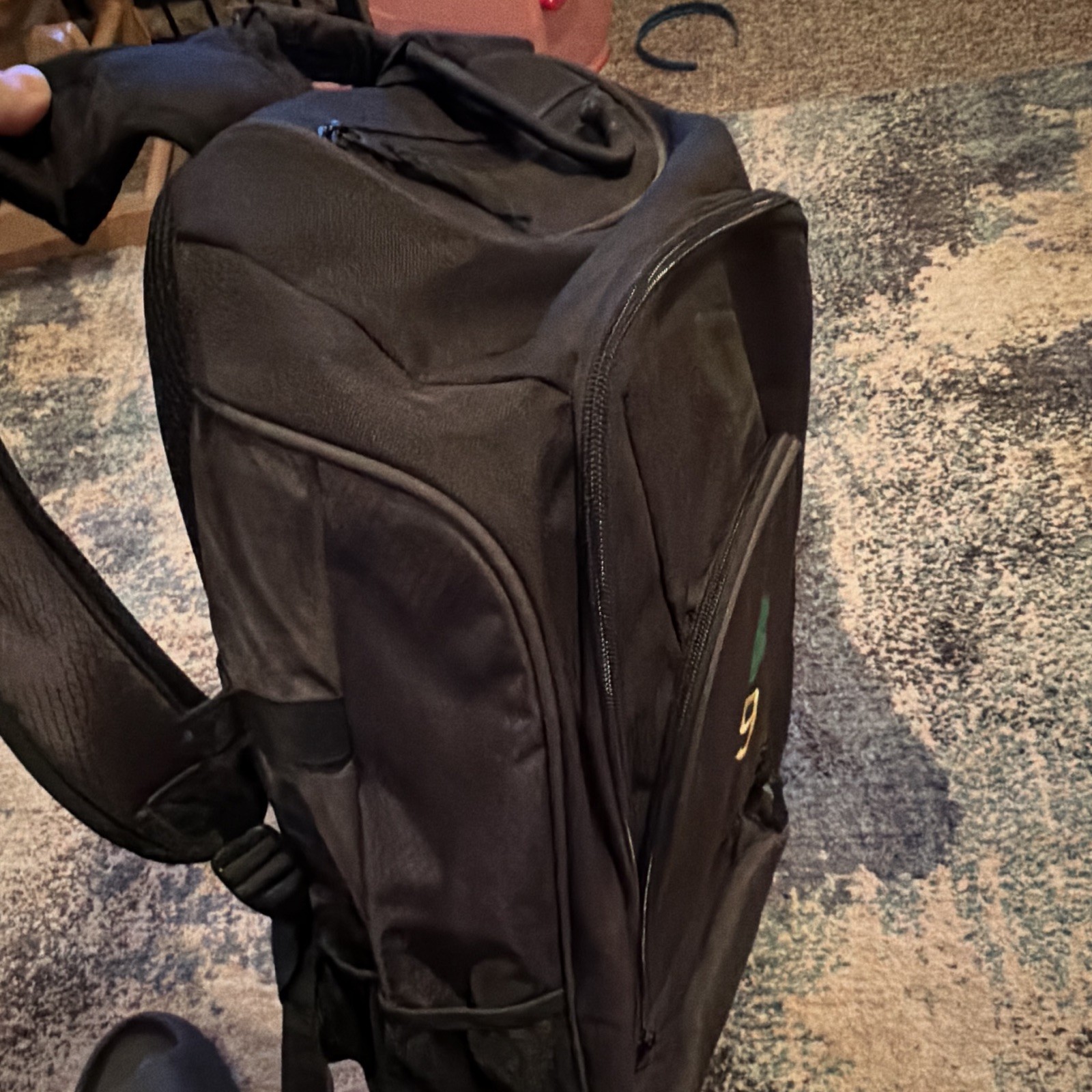 New Era Black Medium Backpack Shamrock Embroidery Zip Pockets Softball Bag