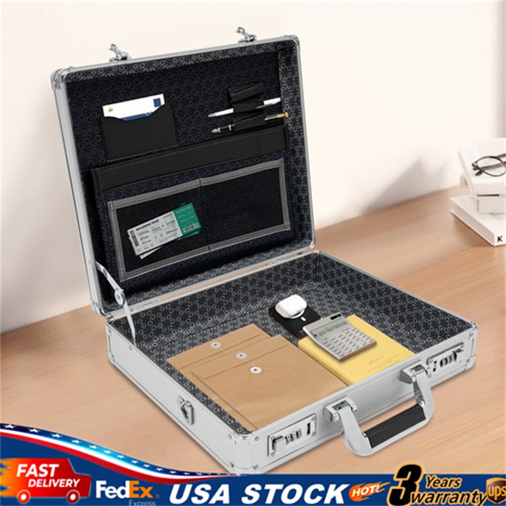 Aluminum Hard Case Big Capacity With Combination Lock Briefcase With Pocket