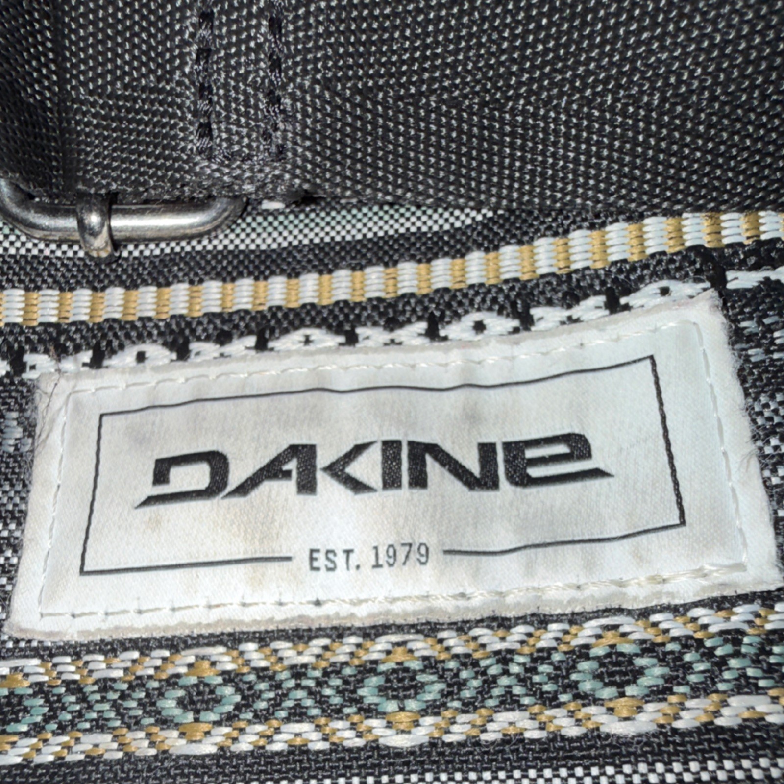 Dakine Messenger Bag Geometric Pattern Black Gray White Adjustable Strap Pockets