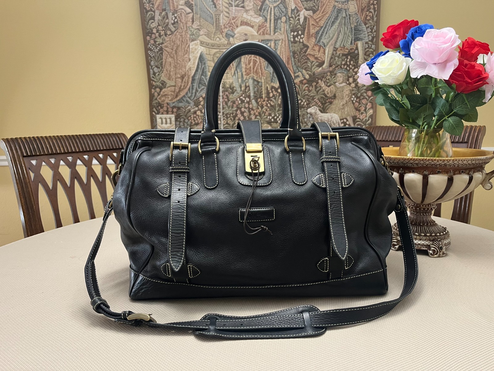 COLE HAAN “MONTANA II” Thick Leather GLADSTONE Bag /Doctor Bag /Weekender – USA