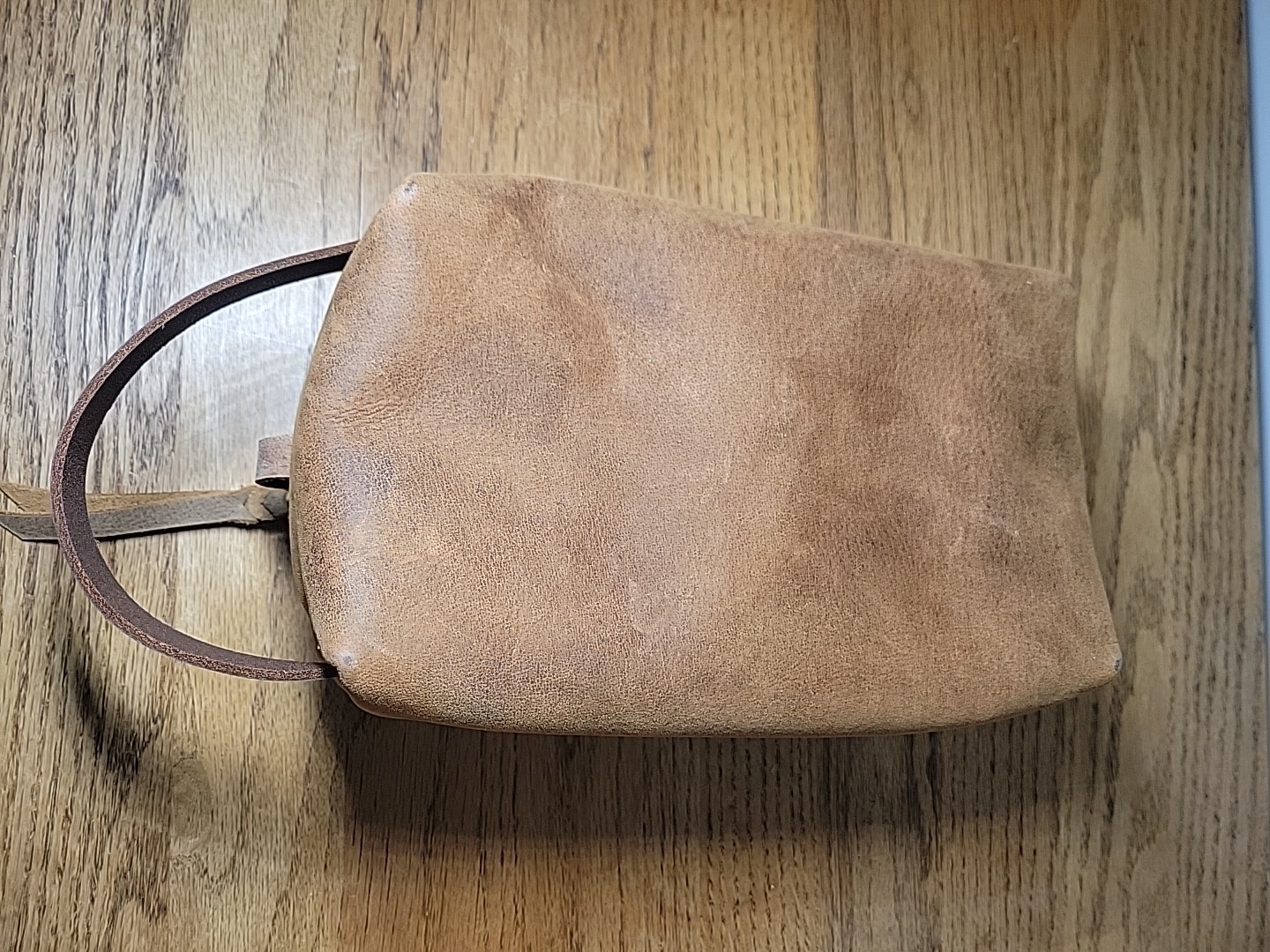 Amish Handcrafted Water Buffalo Leather Toiletry Shaving Bag Made in Ethridge TN