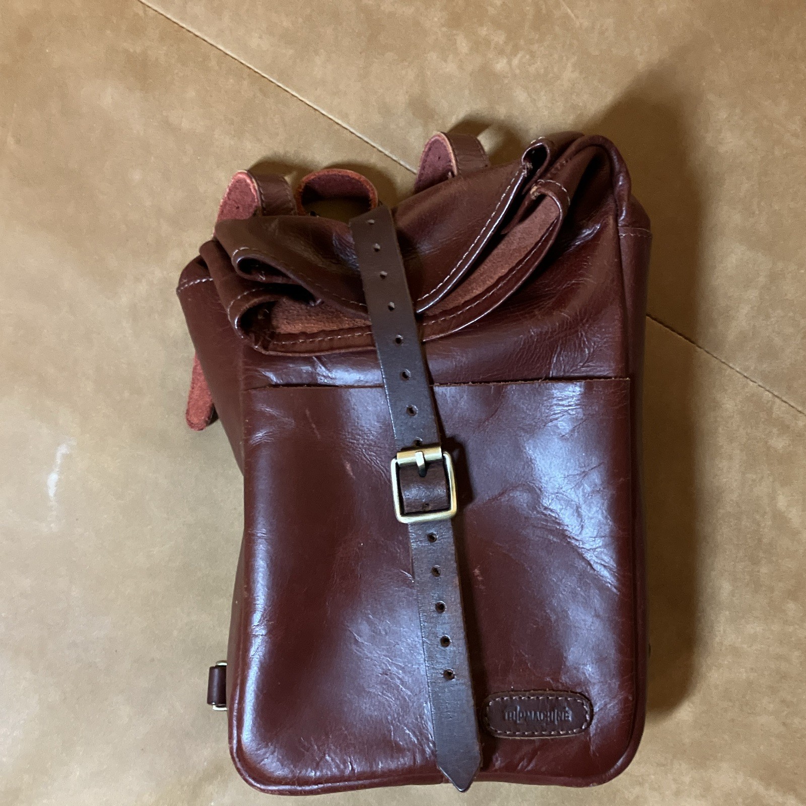 Tripmachine Brown Men’s Messenger Bag, Adjustable Strap, Buckle Closure