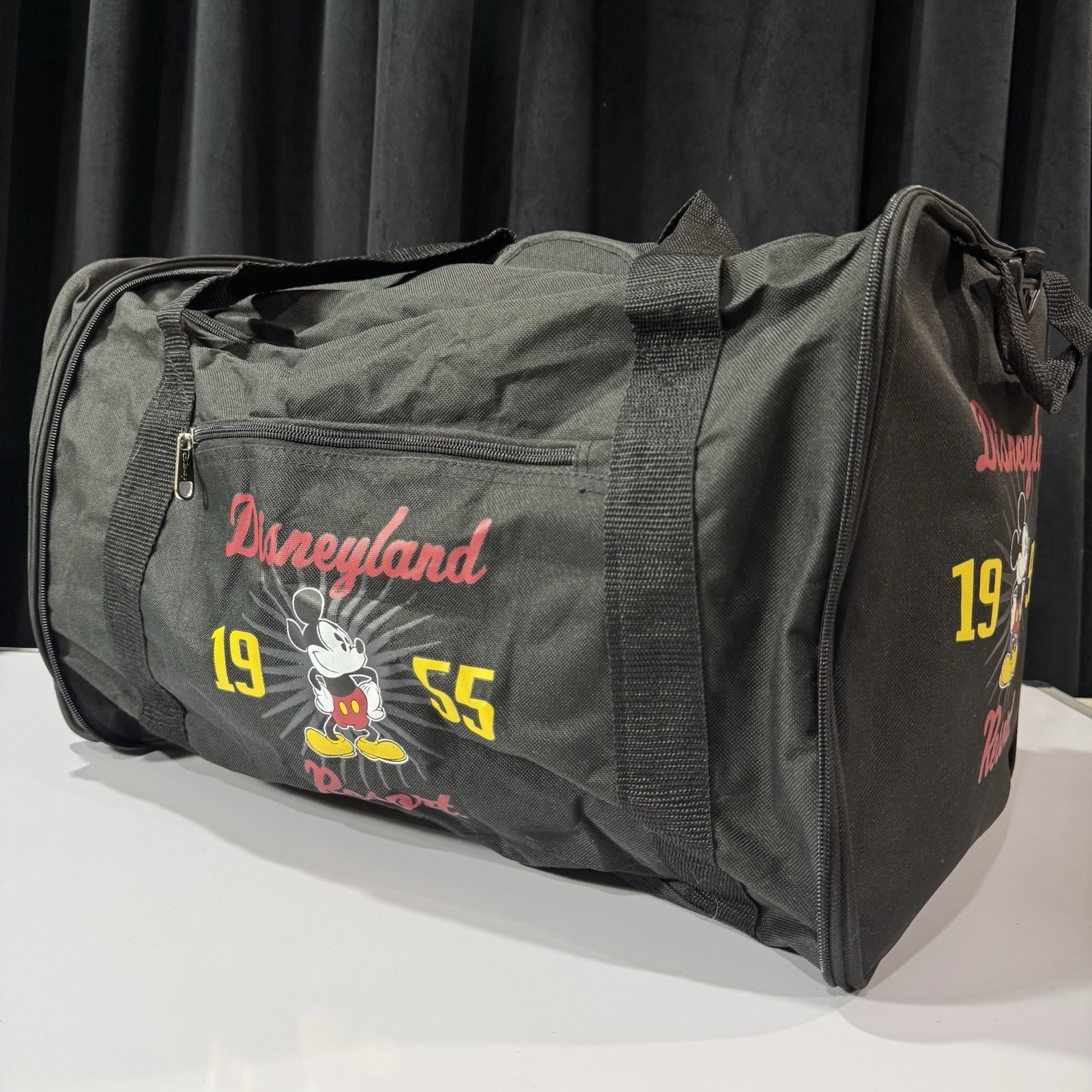 Disneyland Resort 1955 Mickey Mouse Black Collapsible Duffle Bag No Tags