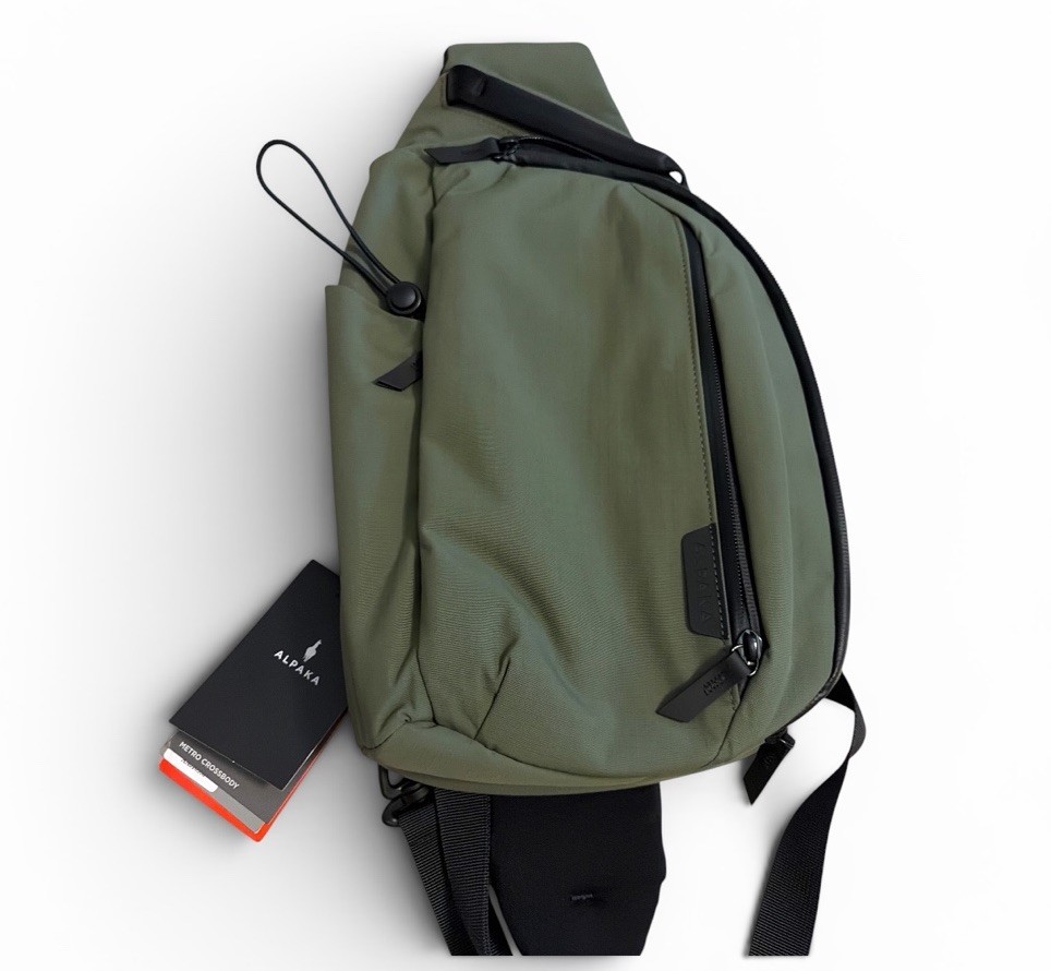 Alpaka Metro Crossbody Bag Green Axoflux 210D Left Shoulder Business Travel