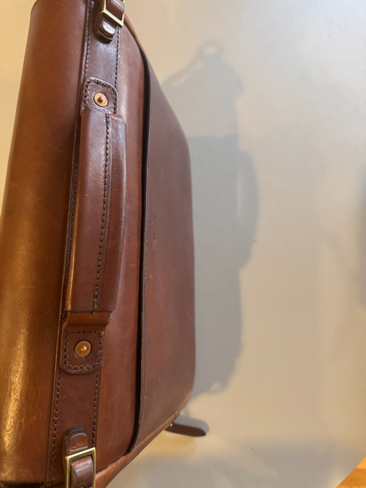 Satchel & Page Slim Mailbag brown full grain leather messenger bag