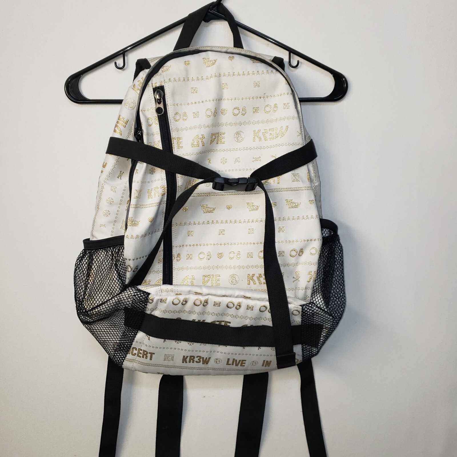 RARE Krew Backpack White Gold Thread Skate Terry Kennedy 08 In concert