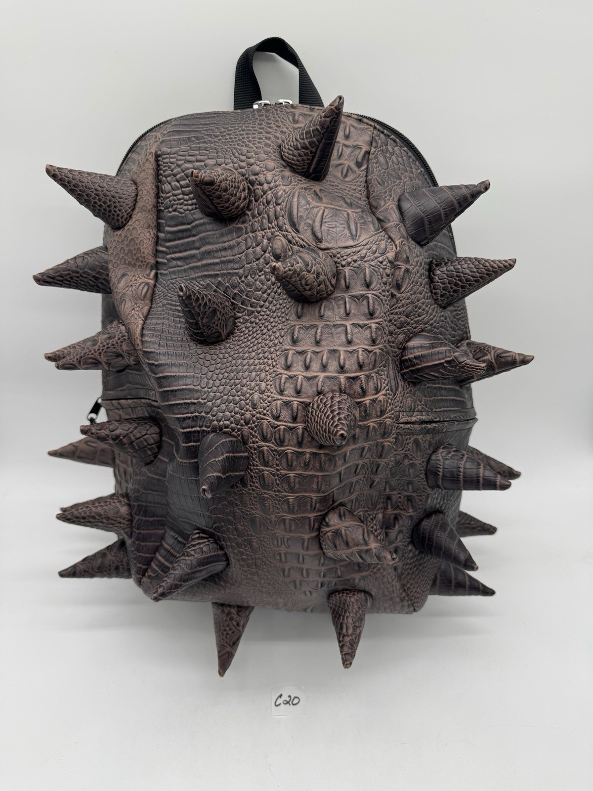 MadPax Full Large Travel Backpack Brown Reptile Dinosaur Spikes Spiketus Rare