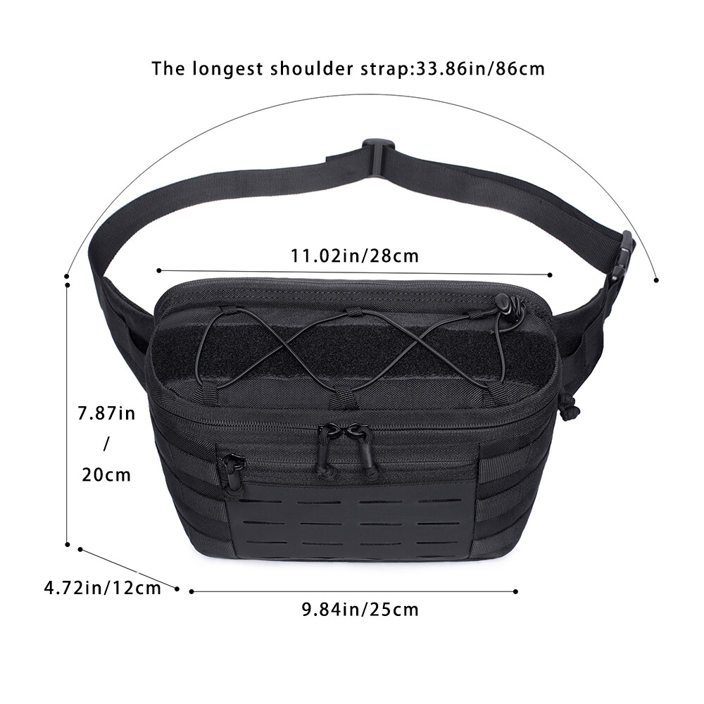 Men Tactical Waist Pack Multifunctional Waterproof Chest Bags for Outdoor Sports