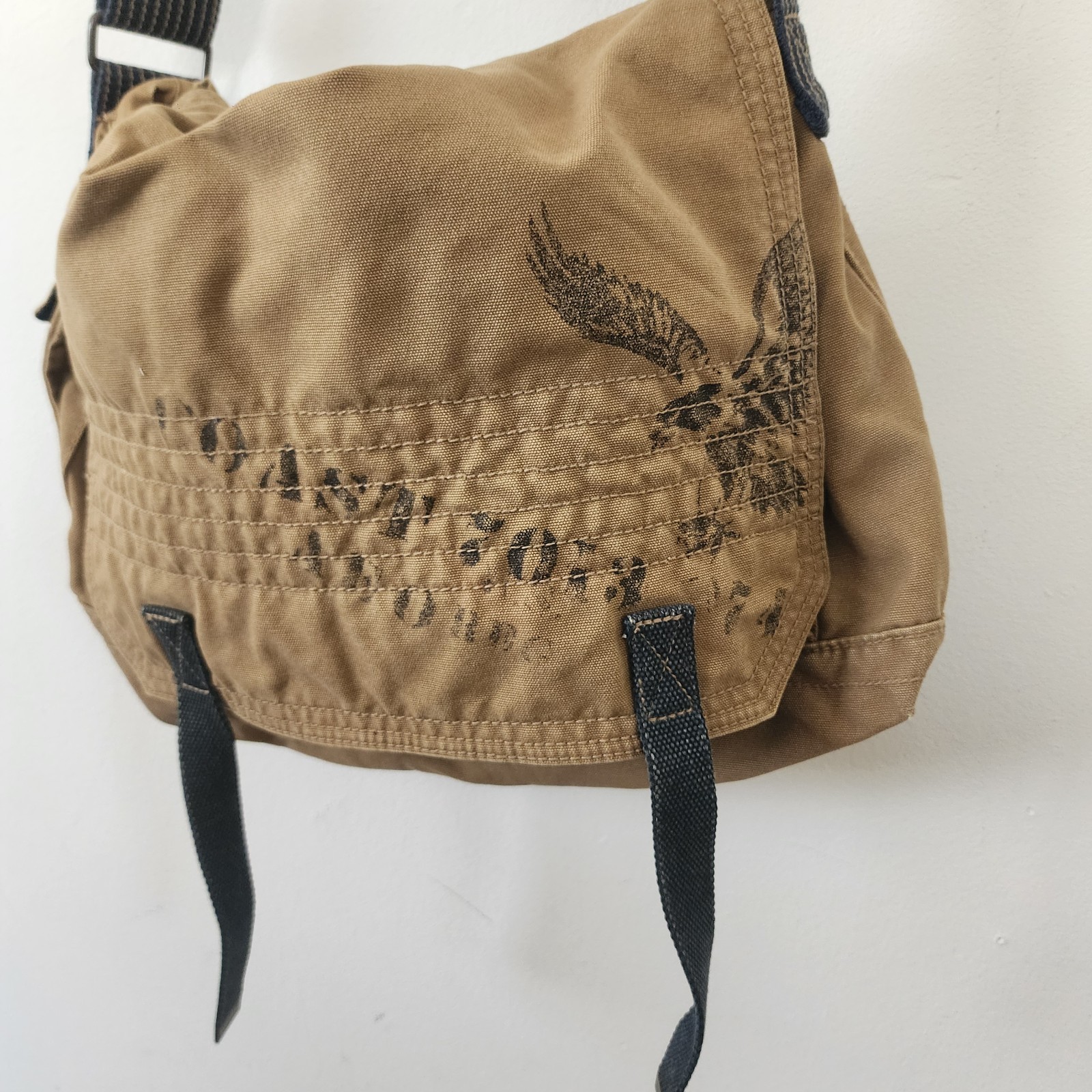 Y2K American Eagle Canvas Messenger Bag Preppy