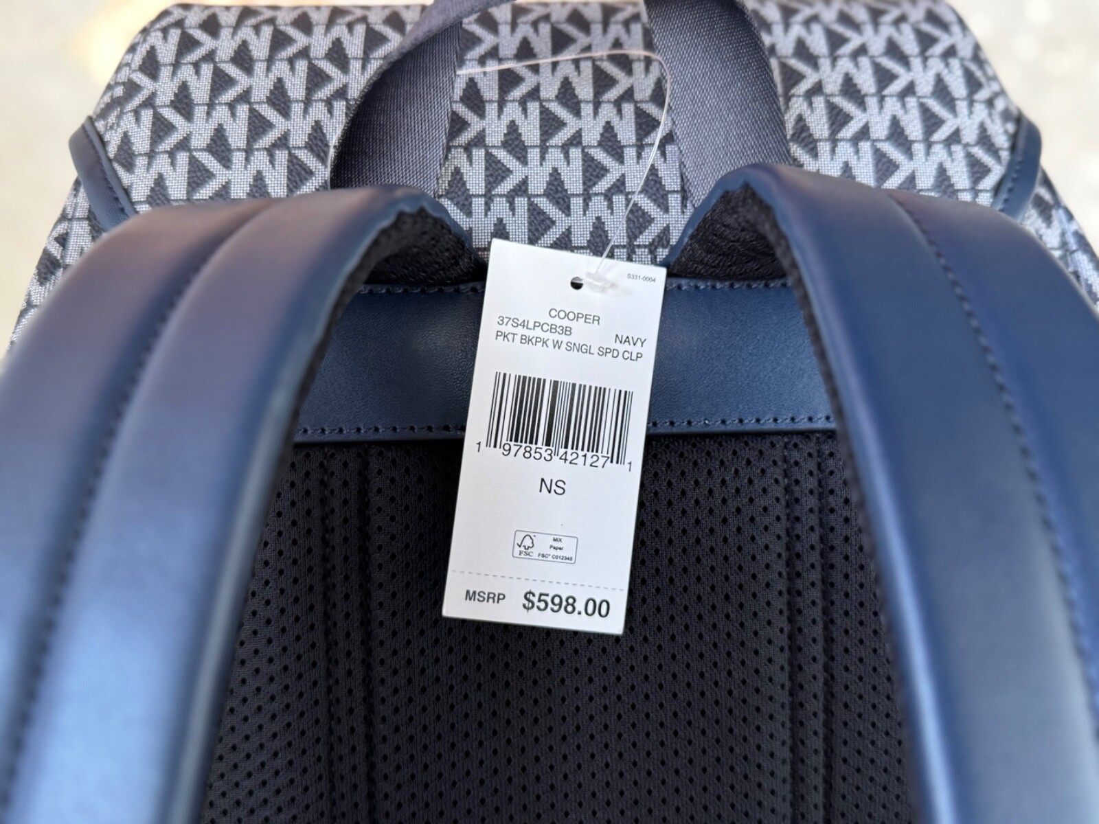 MICHAEL KORS COOPER LARGE UTILITY BACKPACK MK OMBRE NAVY
