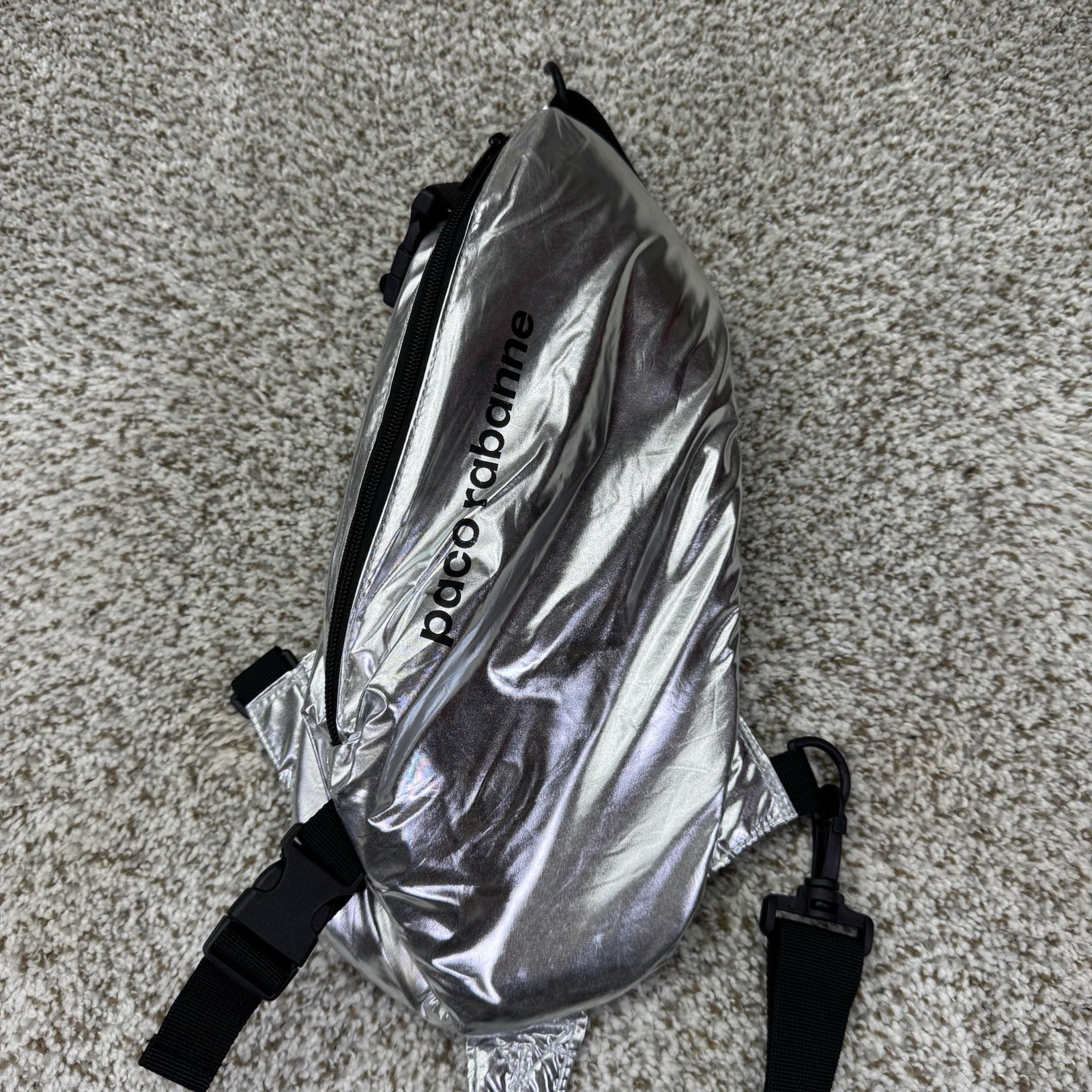 Paco Rabanne Metallic Silver Versatile Bag Pouch From Cologne Designer Fannypack