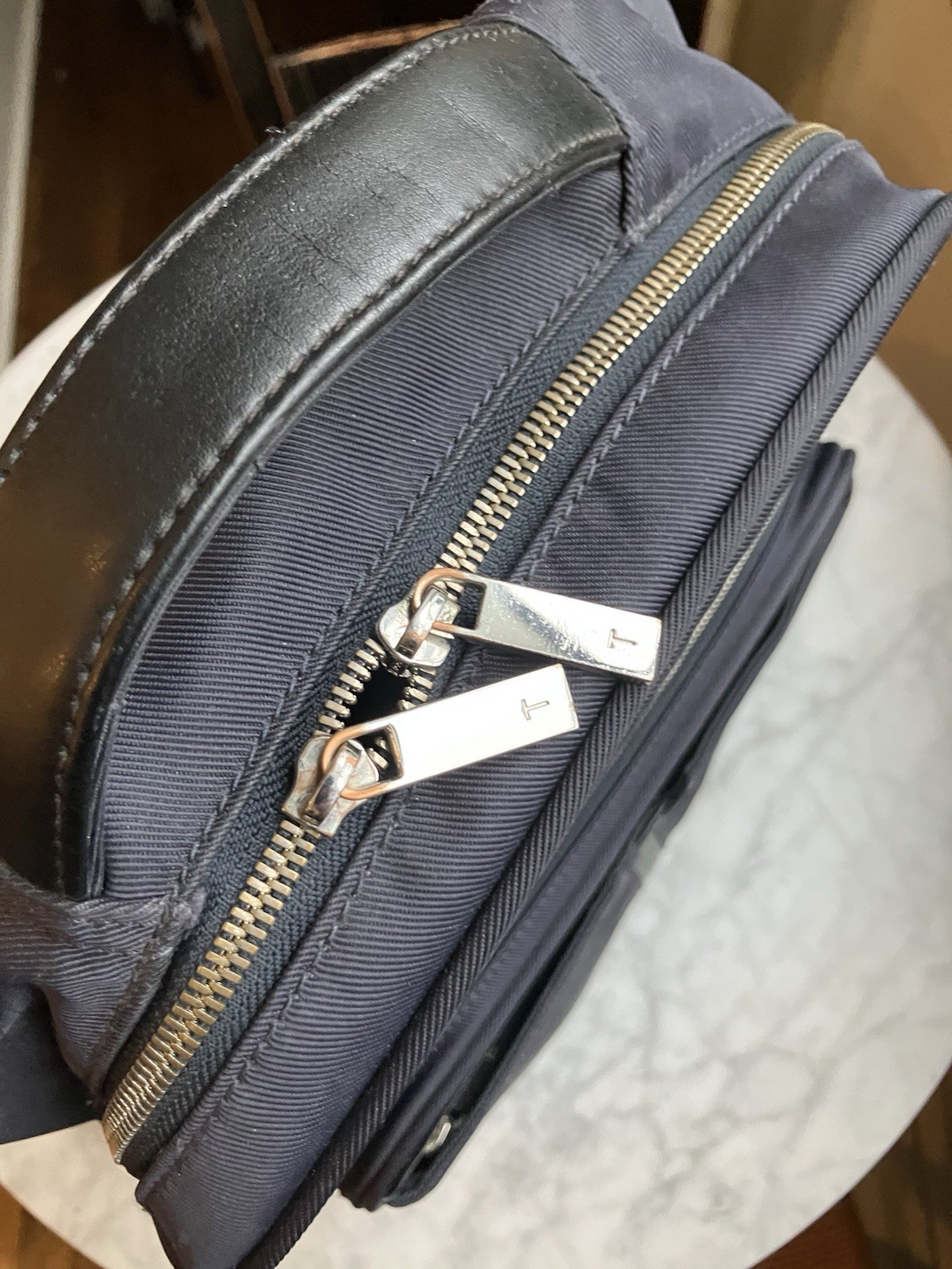 Le Tanneur Navy/black Leather Backpack