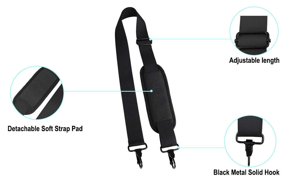 56 inch Shoulder Strap, Universal Adjustable Thick Soft Duffel Bag Shoulder
