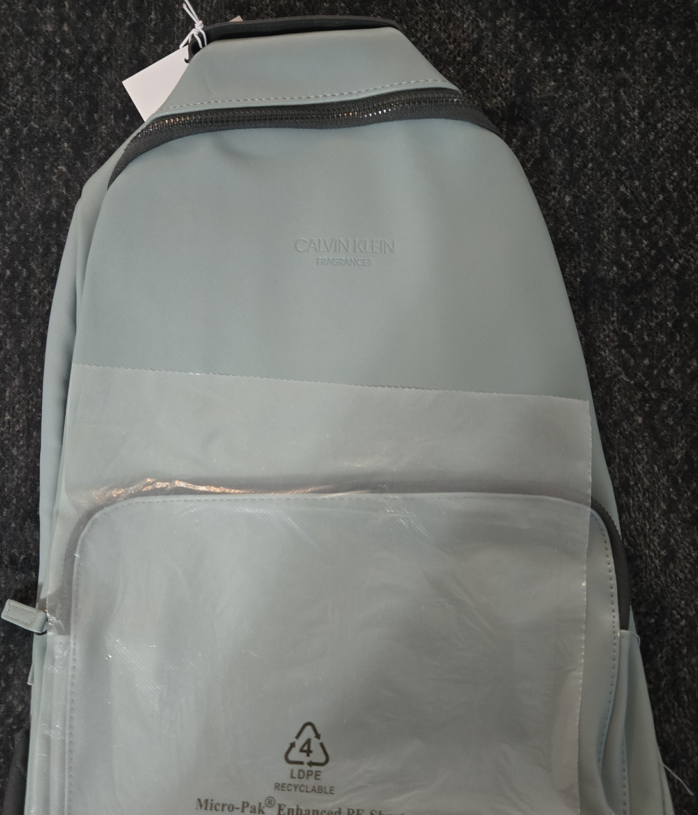 Calvin Klein Backpack Light Blue Men’s Casual Solid Adjustable Strap Zip Closure