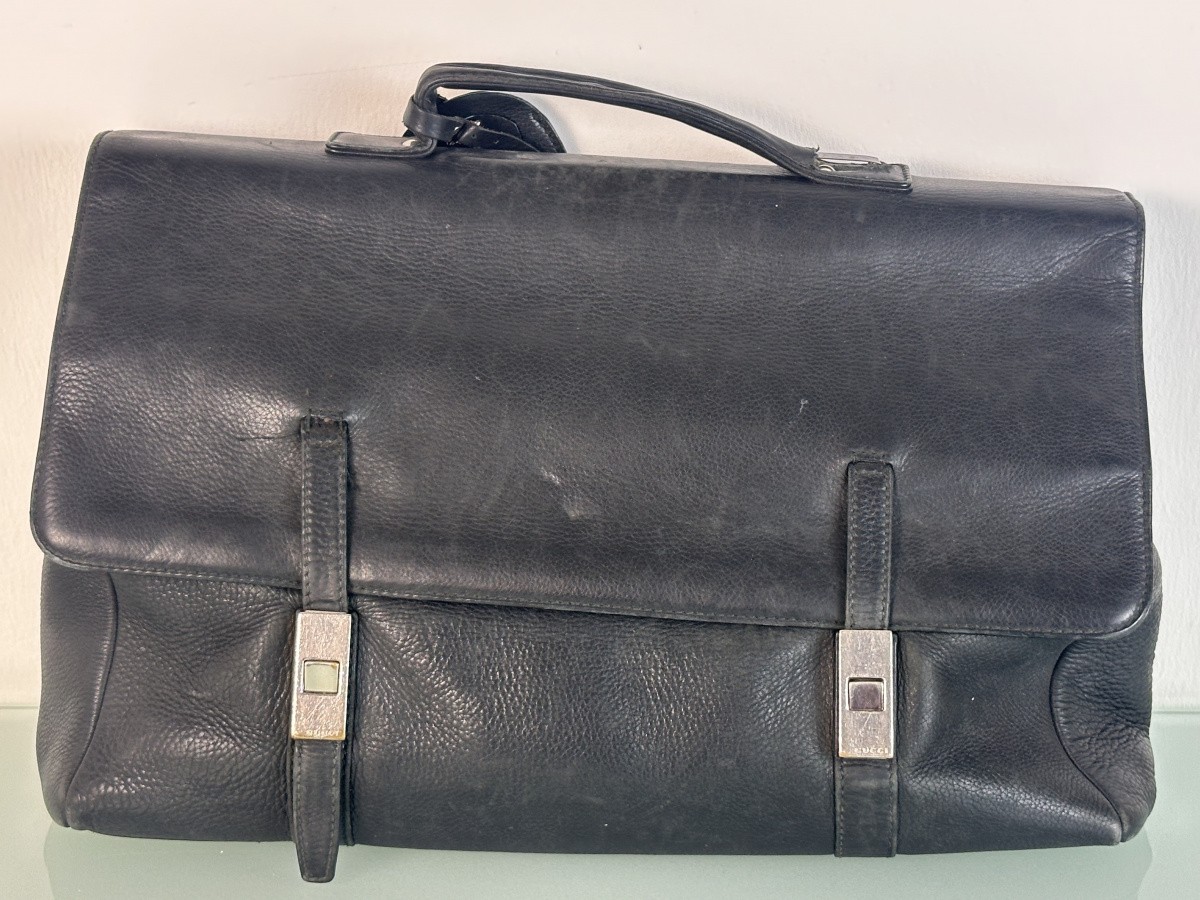 Gucci briefcase business bag leather black 42 x 31 cm see photos for condition
